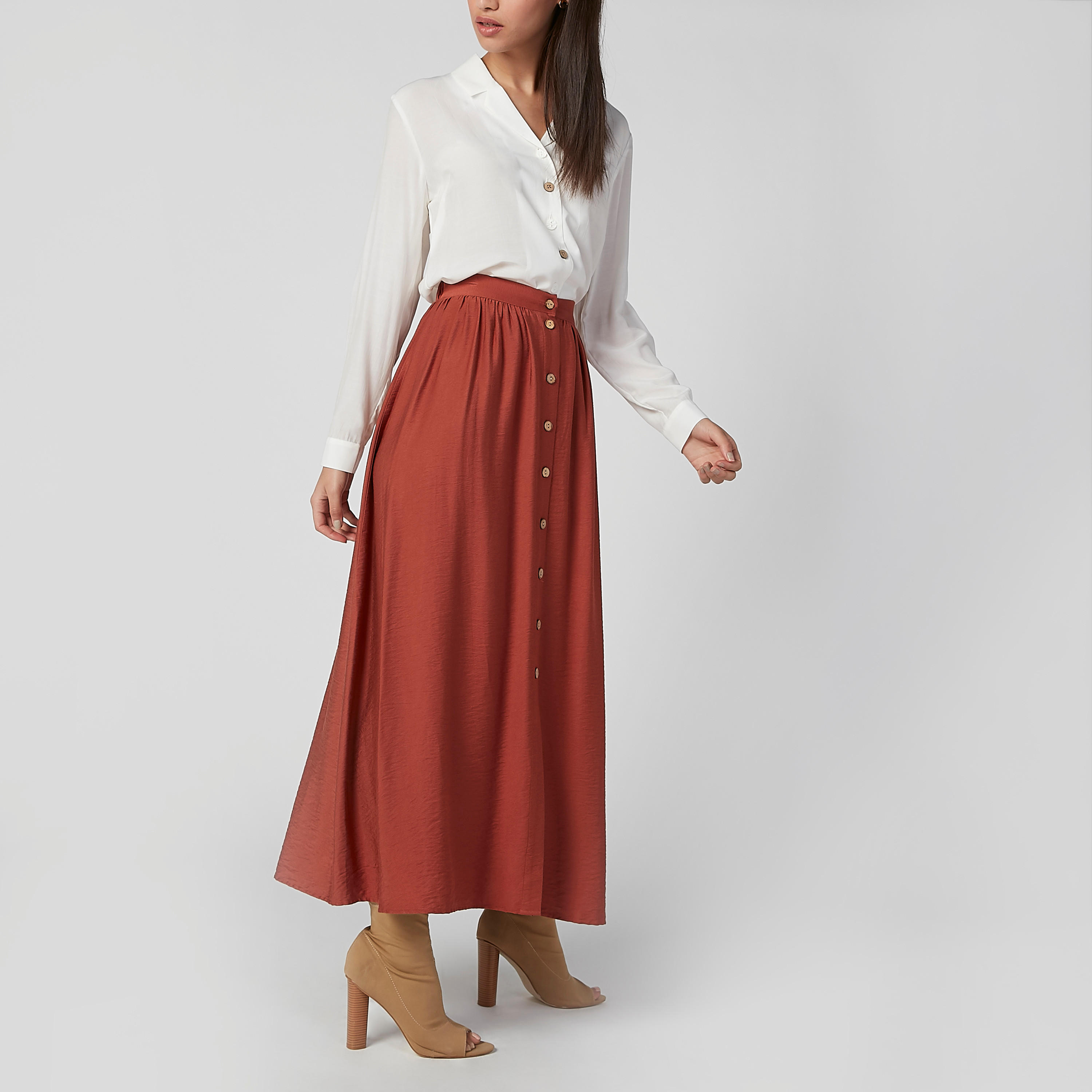 تنورة ماكسي سادة إيه لاين بأزرار-women-clothing-bottoms-skirts-image-1
