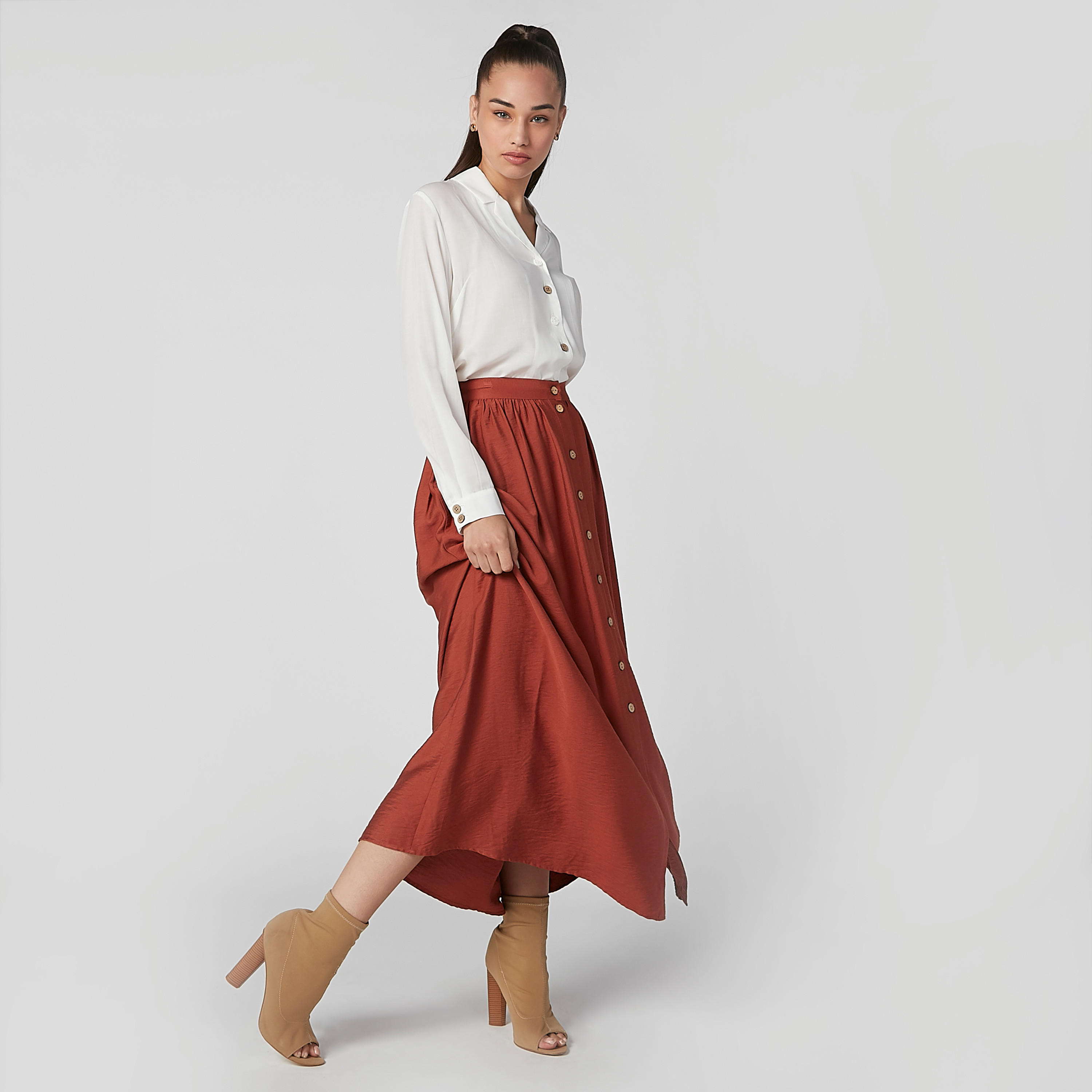 تنورة ماكسي سادة إيه لاين بأزرار-women-clothing-bottoms-skirts-image-2