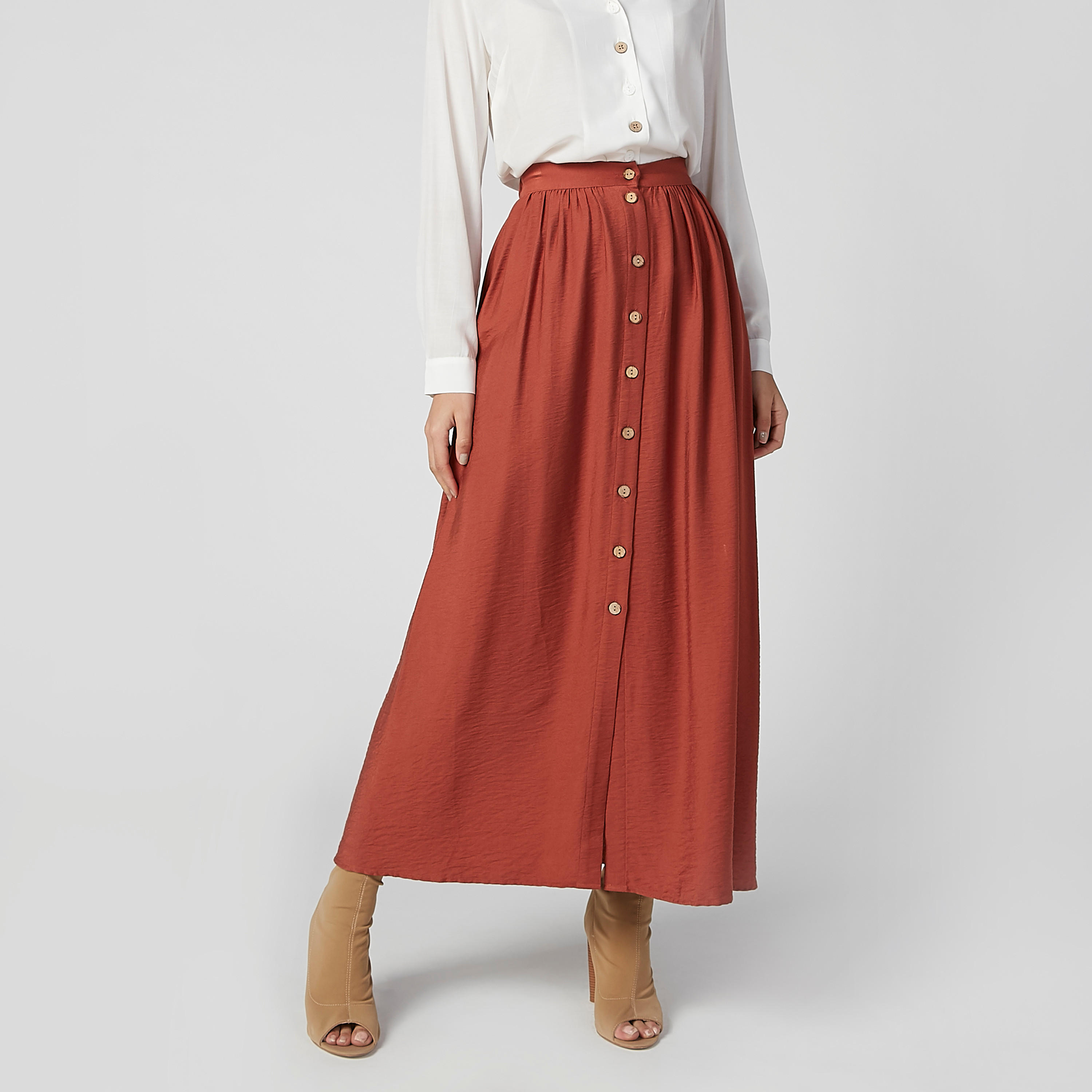 تنورة ماكسي سادة إيه لاين بأزرار-women-clothing-bottoms-skirts-image-3
