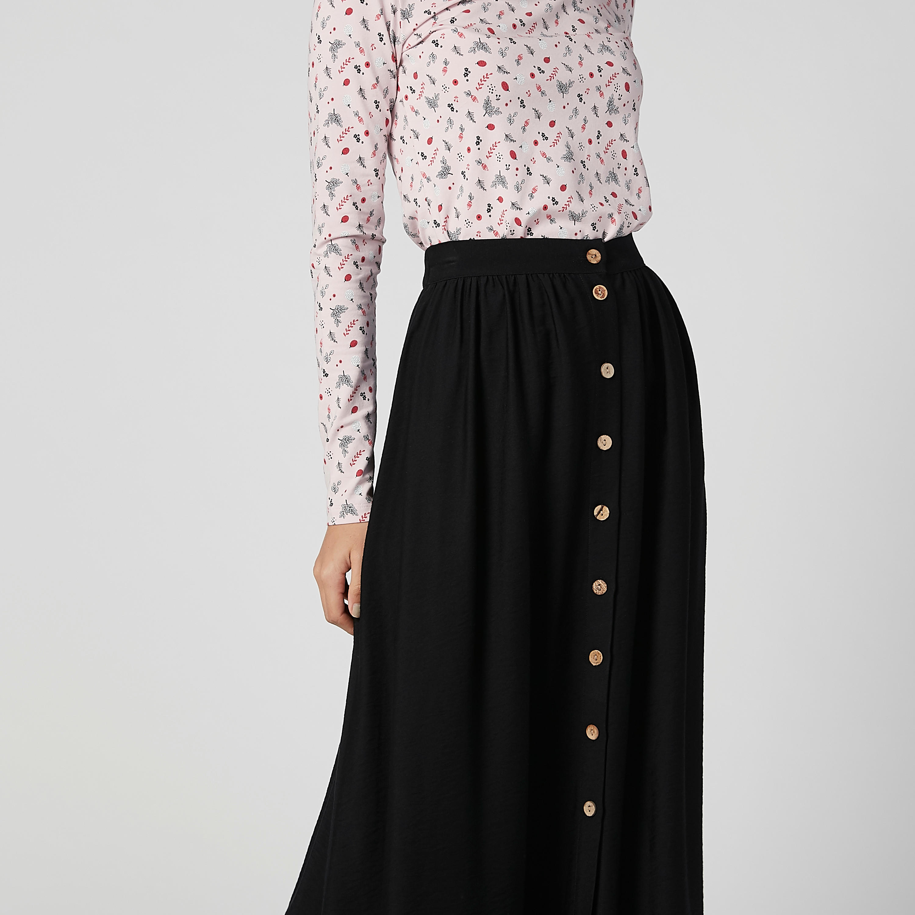 تنورة ماكسي سادة إيه لاين بأزرار-women-clothing-bottoms-skirts-image-2