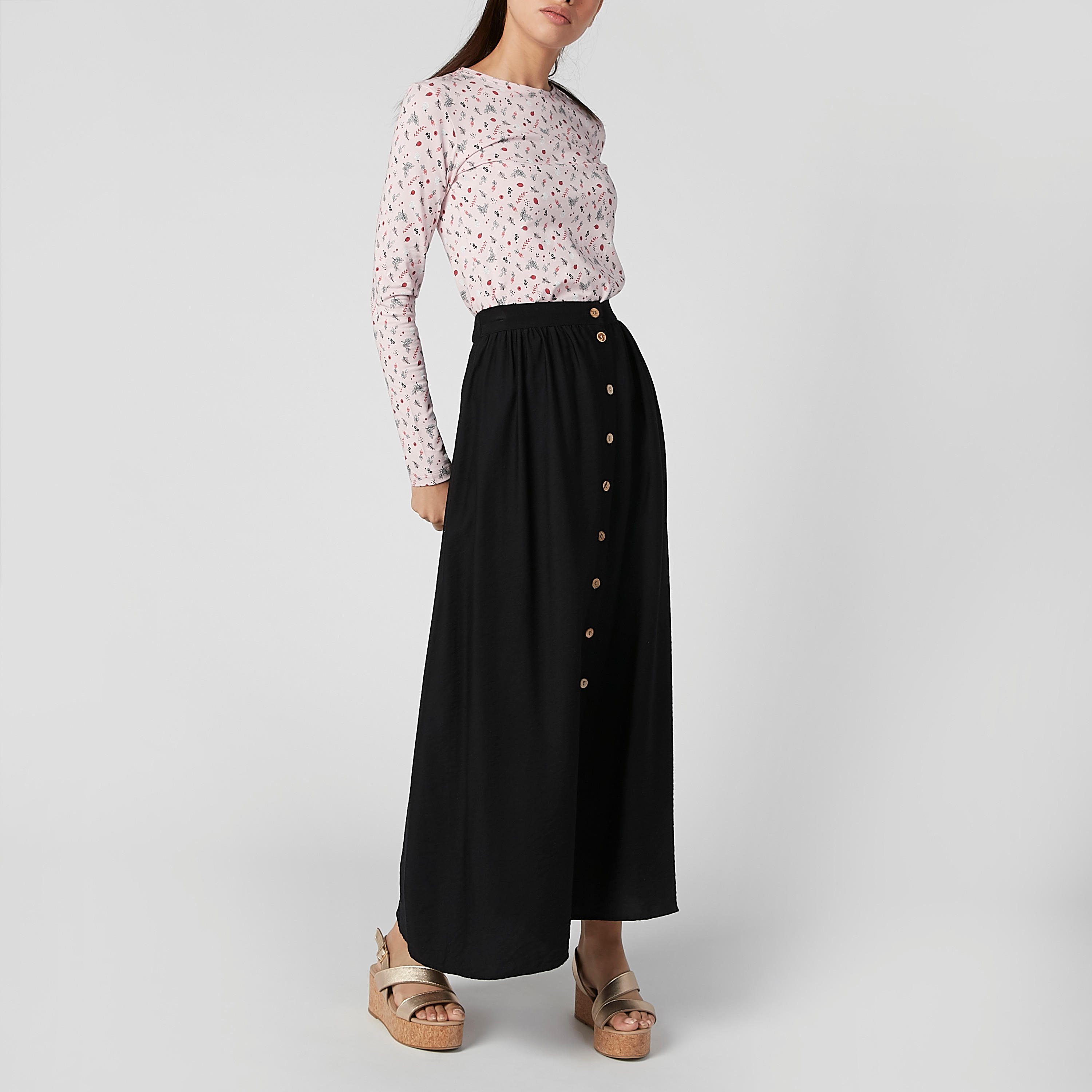 تنورة ماكسي سادة إيه لاين بأزرار-women-clothing-bottoms-skirts-image-5