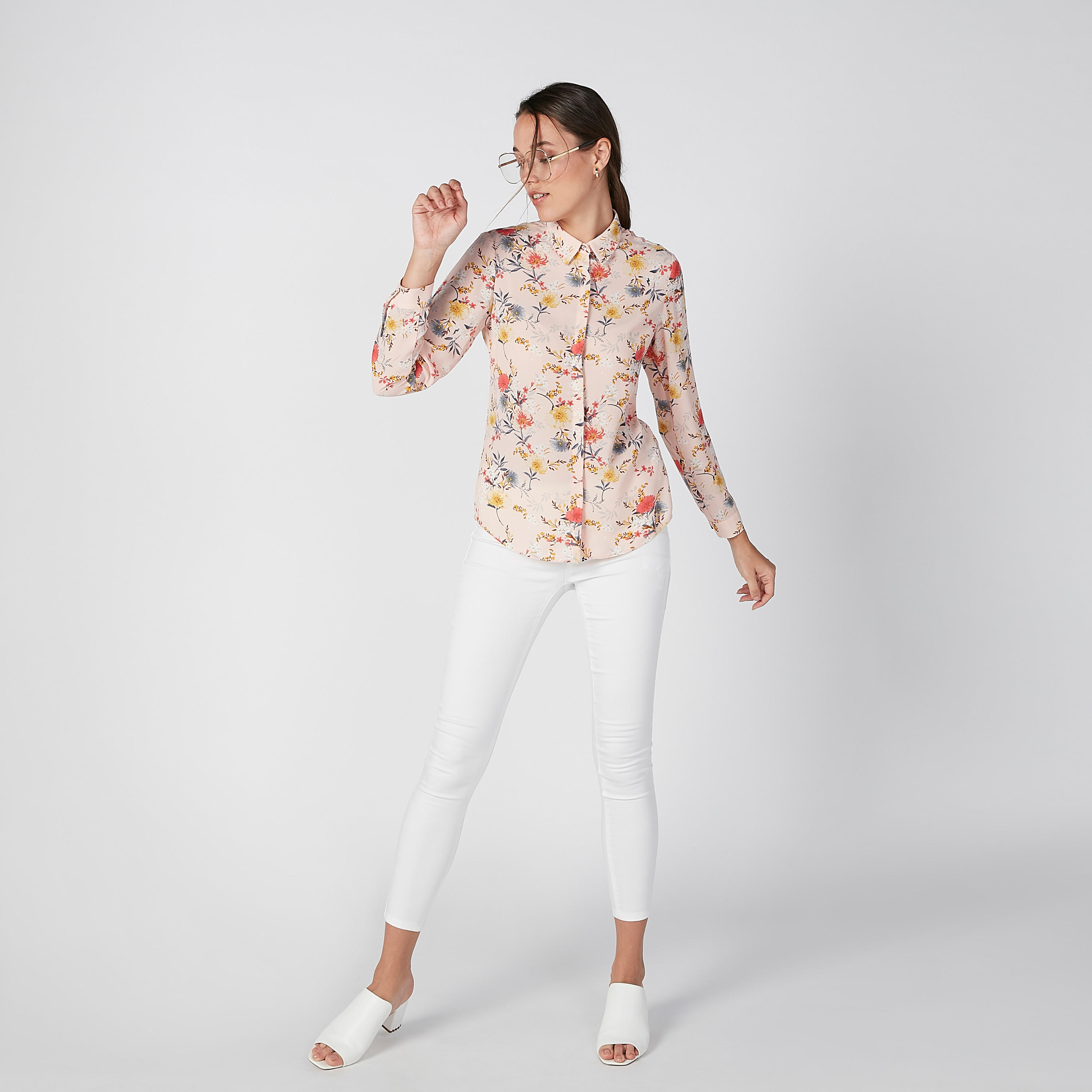 Floral Printed Shirt with Long Sleeves and Concealed Placket-women-clothing-shirtsandblouses-shirts-image-3