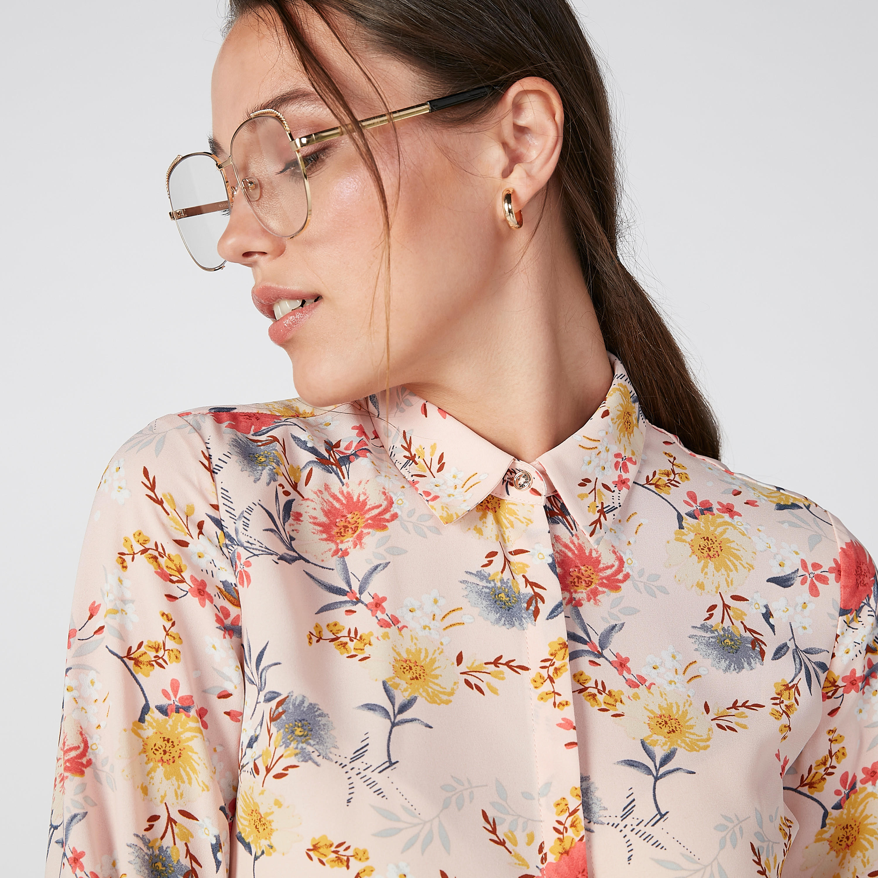 Floral Printed Shirt with Long Sleeves and Concealed Placket-women-clothing-shirtsandblouses-shirts-image-4