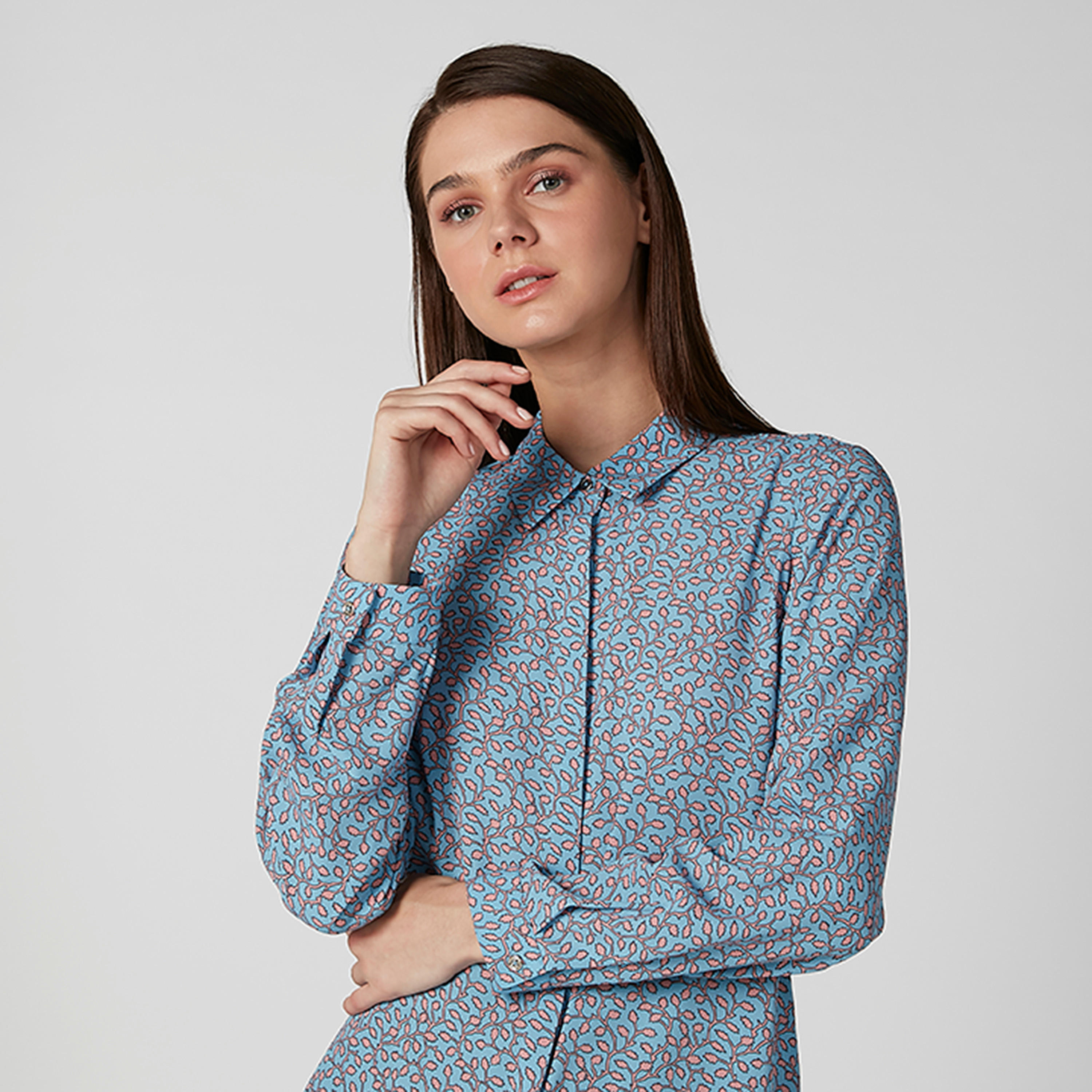 Printed Shirt with Long Sleeves and Concealed Placket-women-clothing-shirtsandblouses-shirts-image-2
