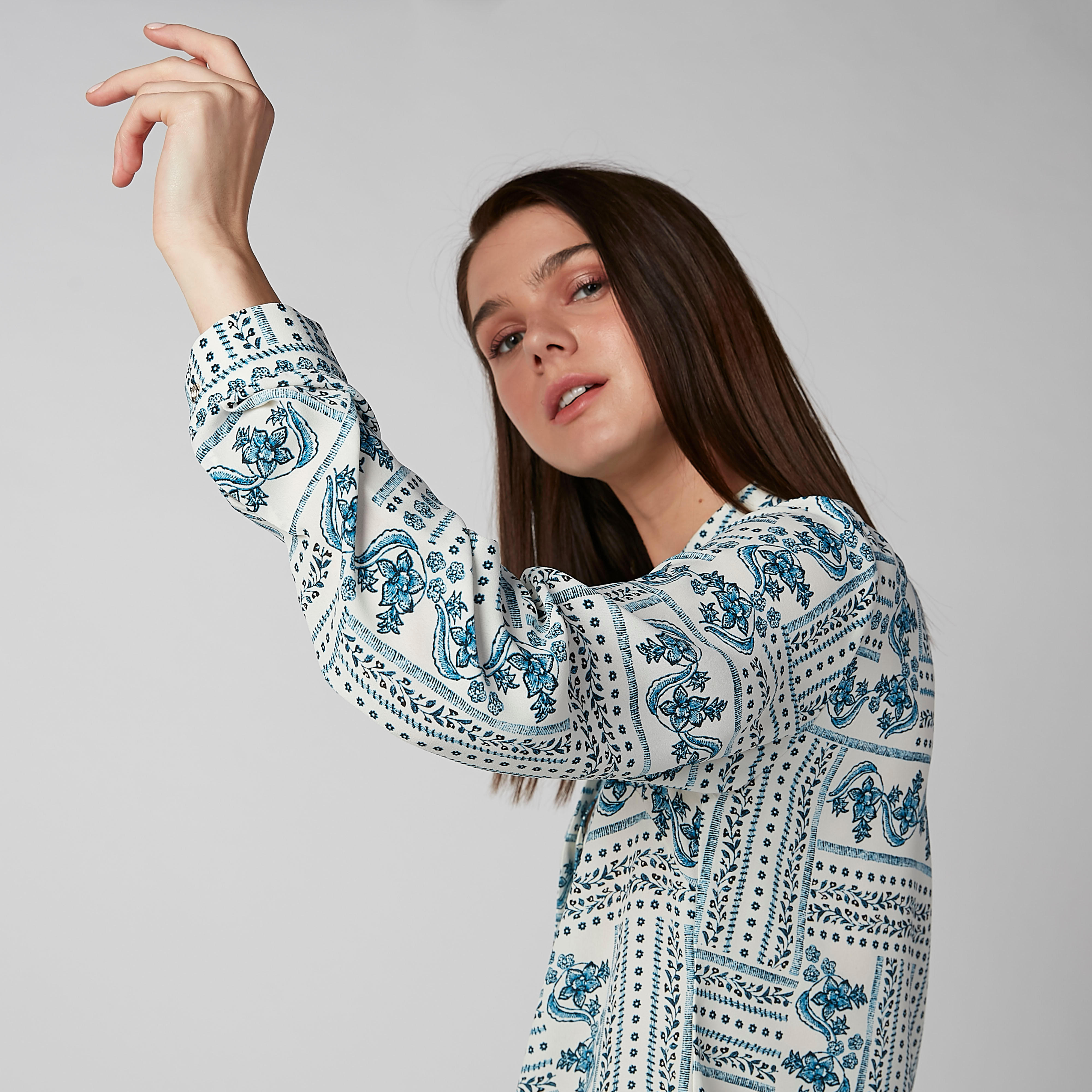 Printed Shirt with Concealed Placket and Long Sleeves-women-clothing-shirtsandblouses-shirts-image-1