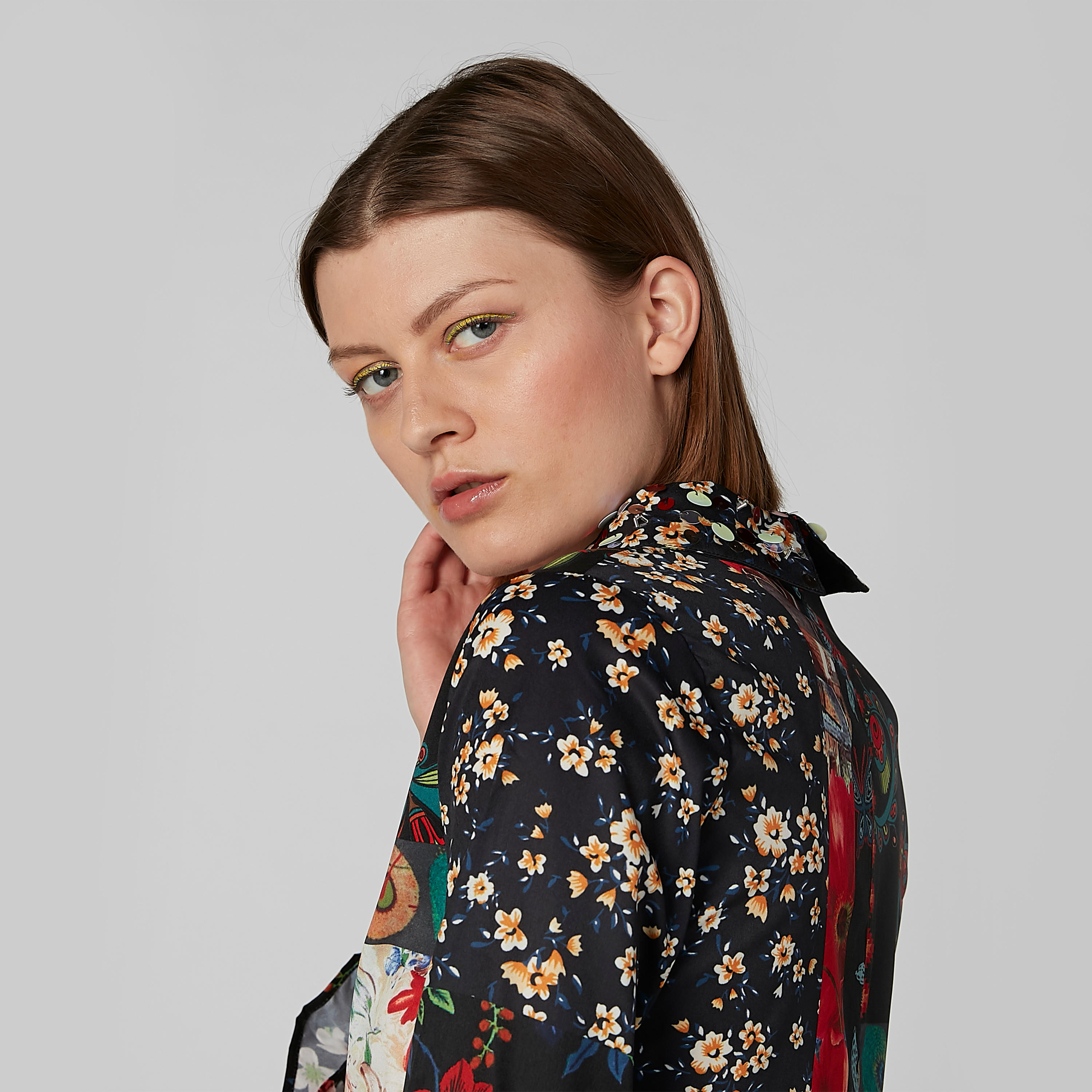 Printed Top with Collared Neck and 3/4 Sleeves-women-clothing-shirtsandblouses-blouses-image-4