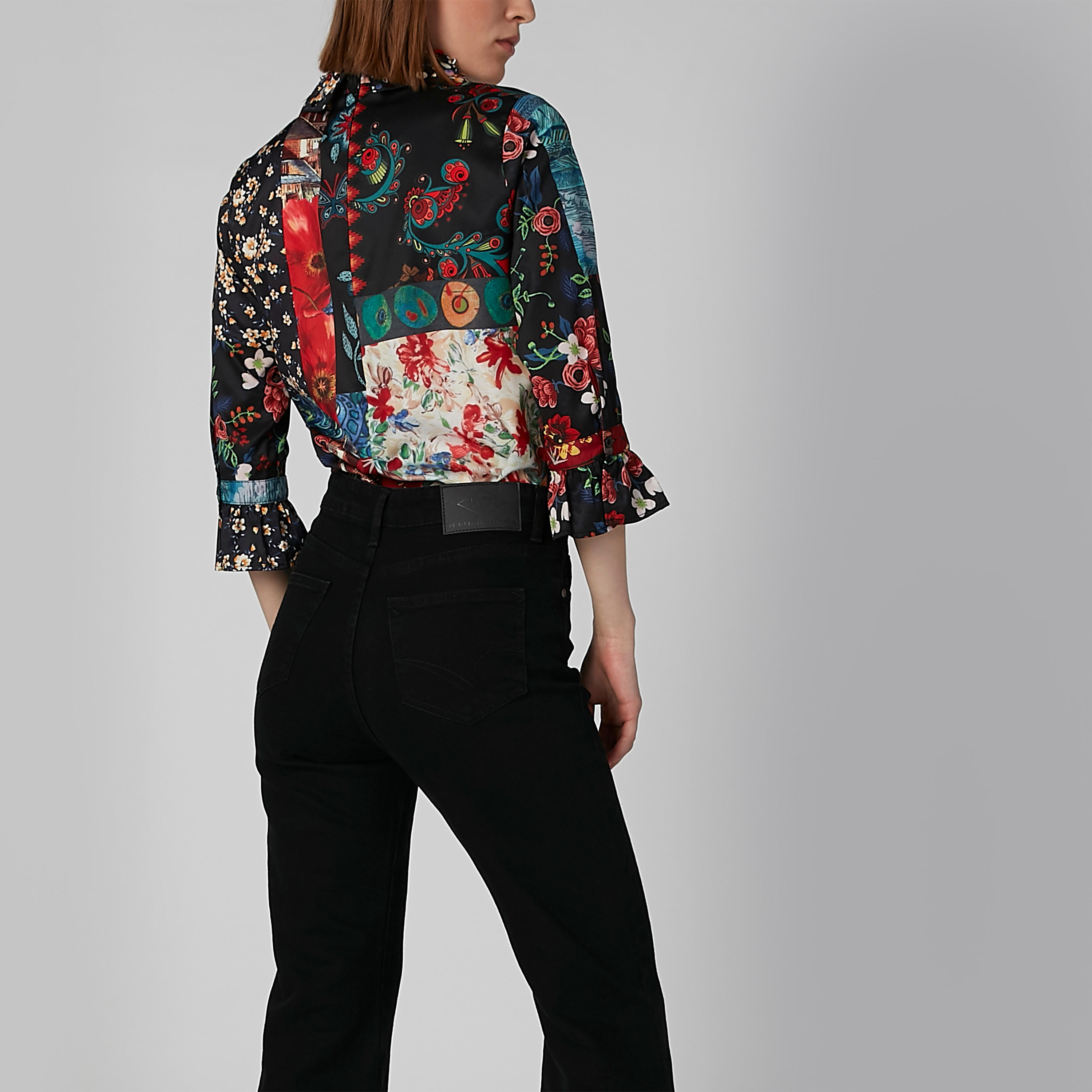 Printed Top with Collared Neck and 3/4 Sleeves-women-clothing-shirtsandblouses-blouses-image-5