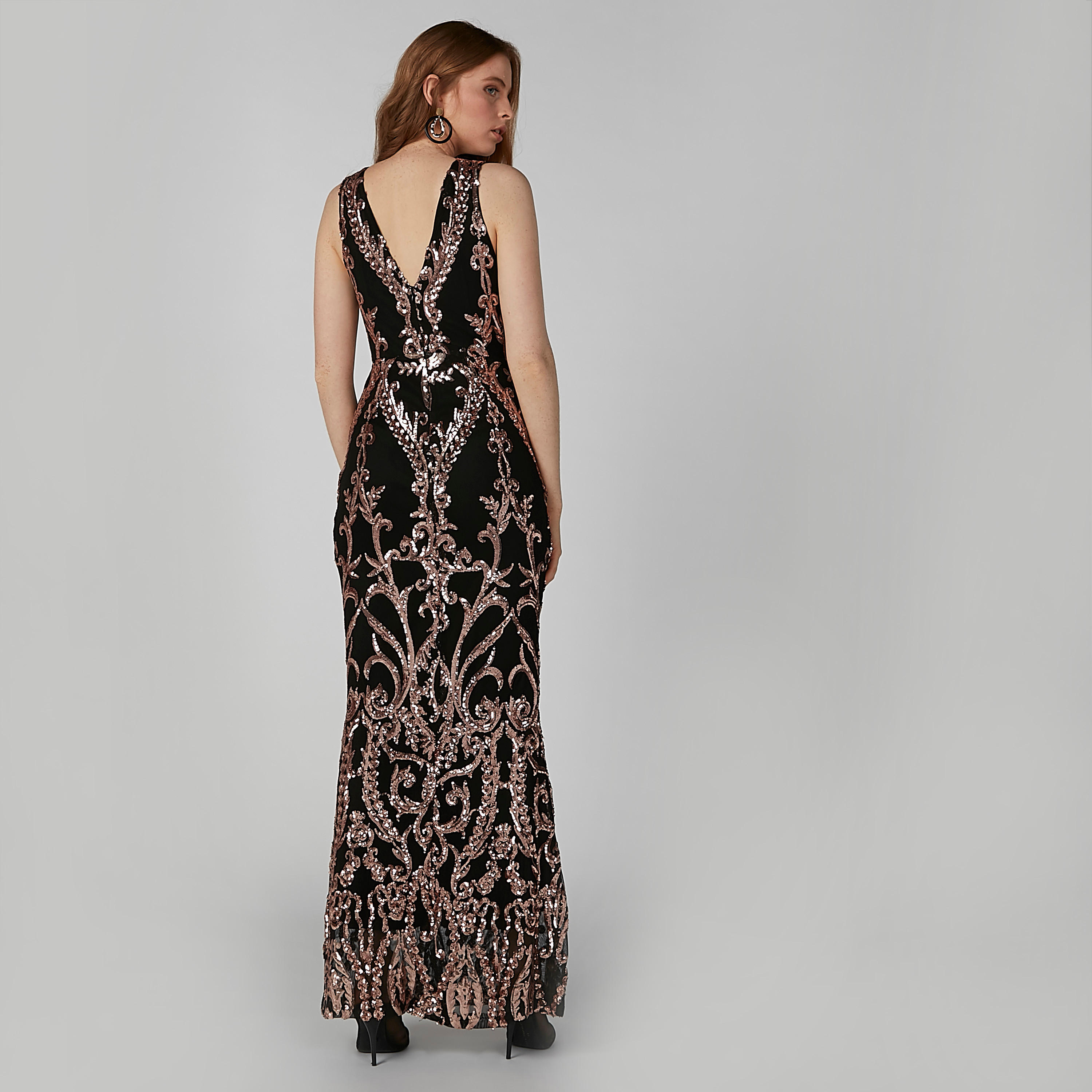 فستان مزيّن بقصّة ضيّقة وسحّاب إغلاق-women-clothing-dresses-image-2