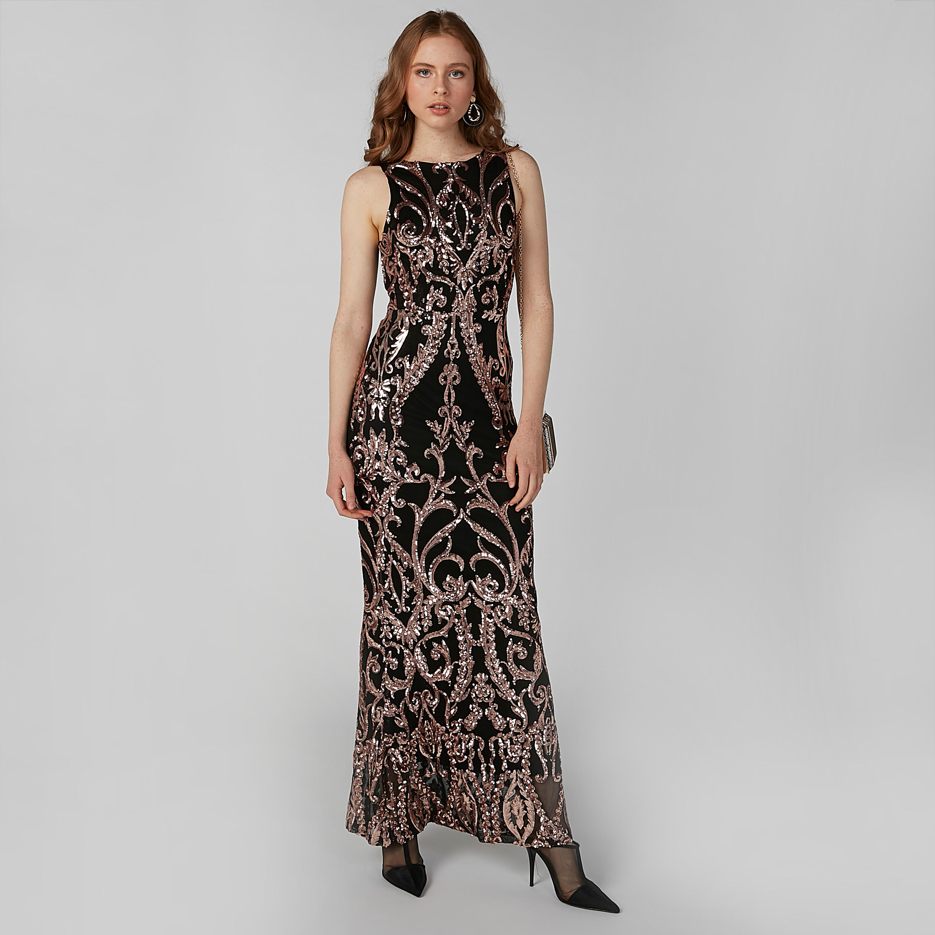 فستان مزيّن بقصّة ضيّقة وسحّاب إغلاق-women-clothing-dresses-image-1