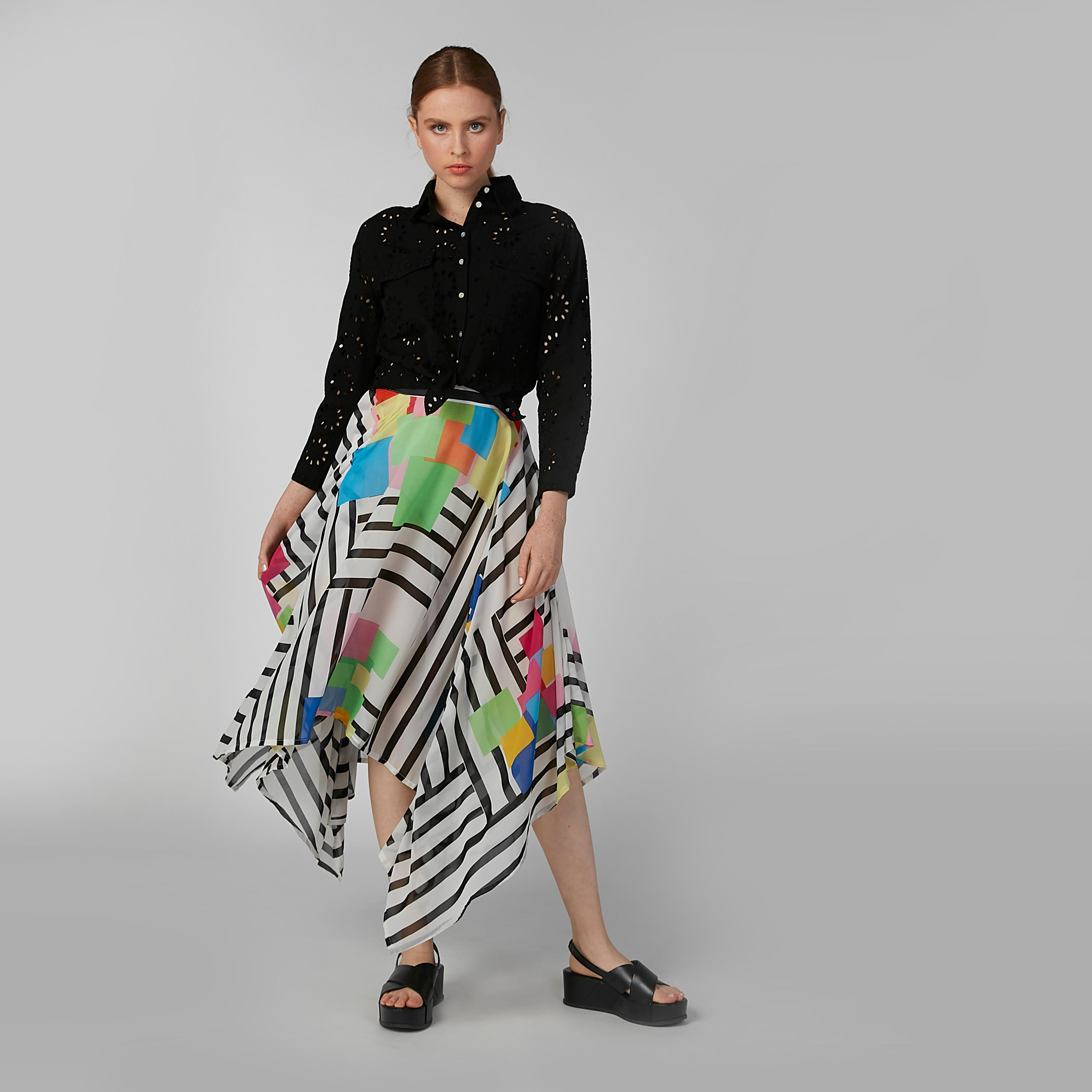قميص شيفلي بأكمام طويلة وأربطة-women-clothing-shirtsandblouses-shirts-image-2