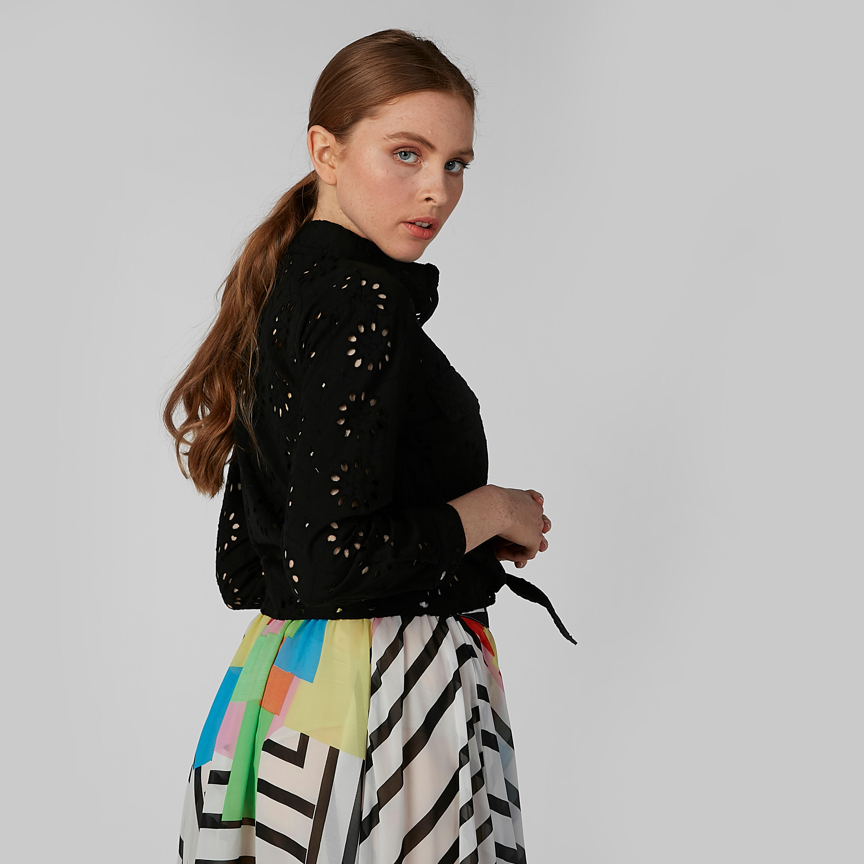 قميص شيفلي بأكمام طويلة وأربطة-women-clothing-shirtsandblouses-shirts-image-3