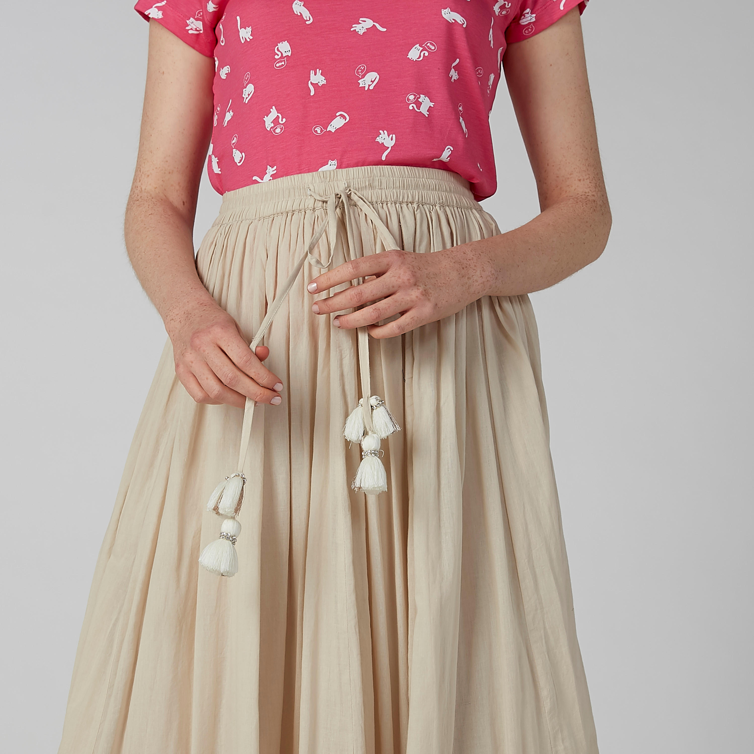 تنورة إيه لاين طويلة مطرّزة برباط-women-clothing-bottoms-skirts-image-4