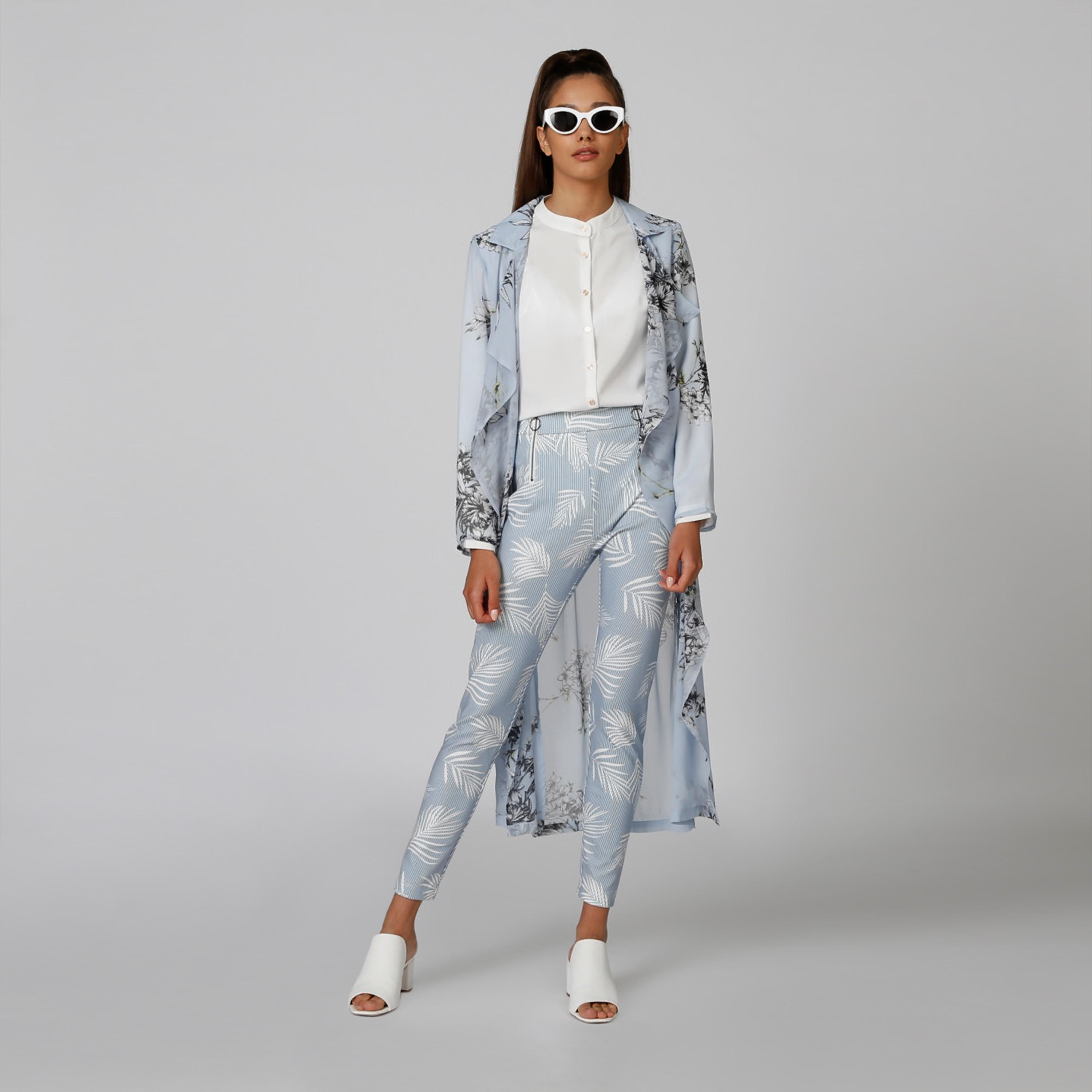 قميص مستدام سادة بياقة ماندارين وأكمام طويلة -women-clothing-shirtsandblouses-shirts-image-3