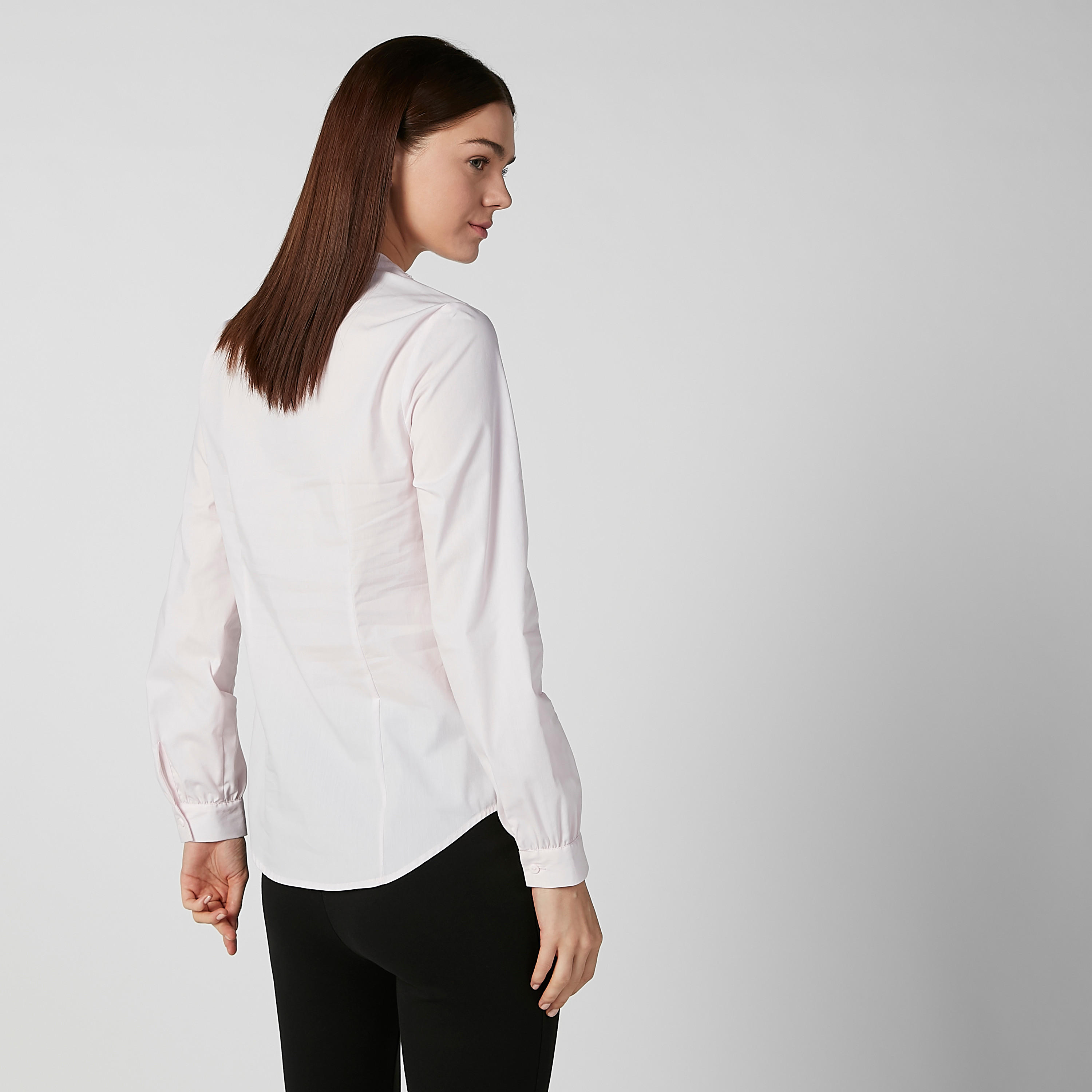قميص مستدام سادة بياقة ماندارين وأكمام طويلة-women-clothing-shirtsandblouses-shirts-image-4