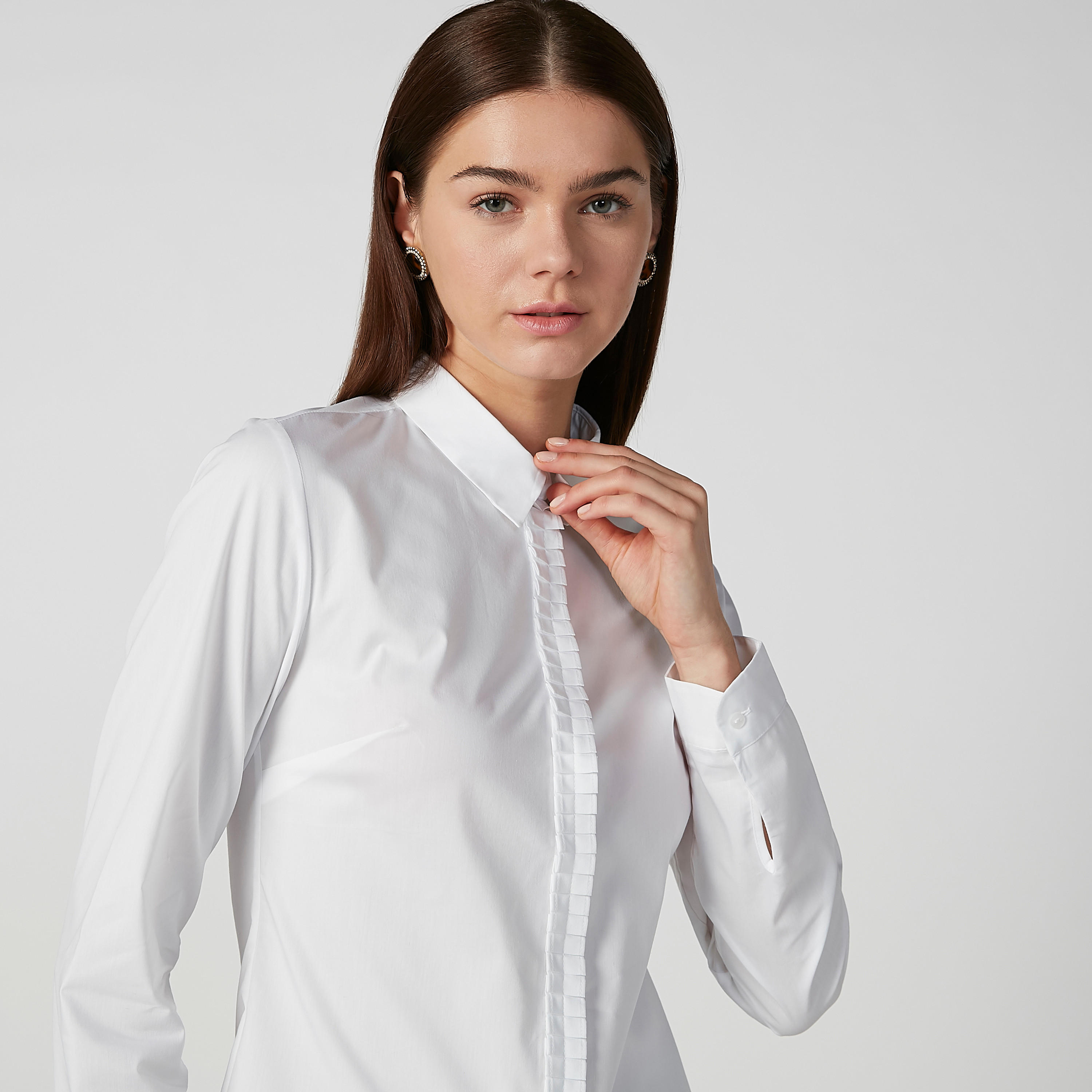 قميص مستدام سادة بياقة عاديّة وأكمام طويلة-women-clothing-shirtsandblouses-shirts-image-3