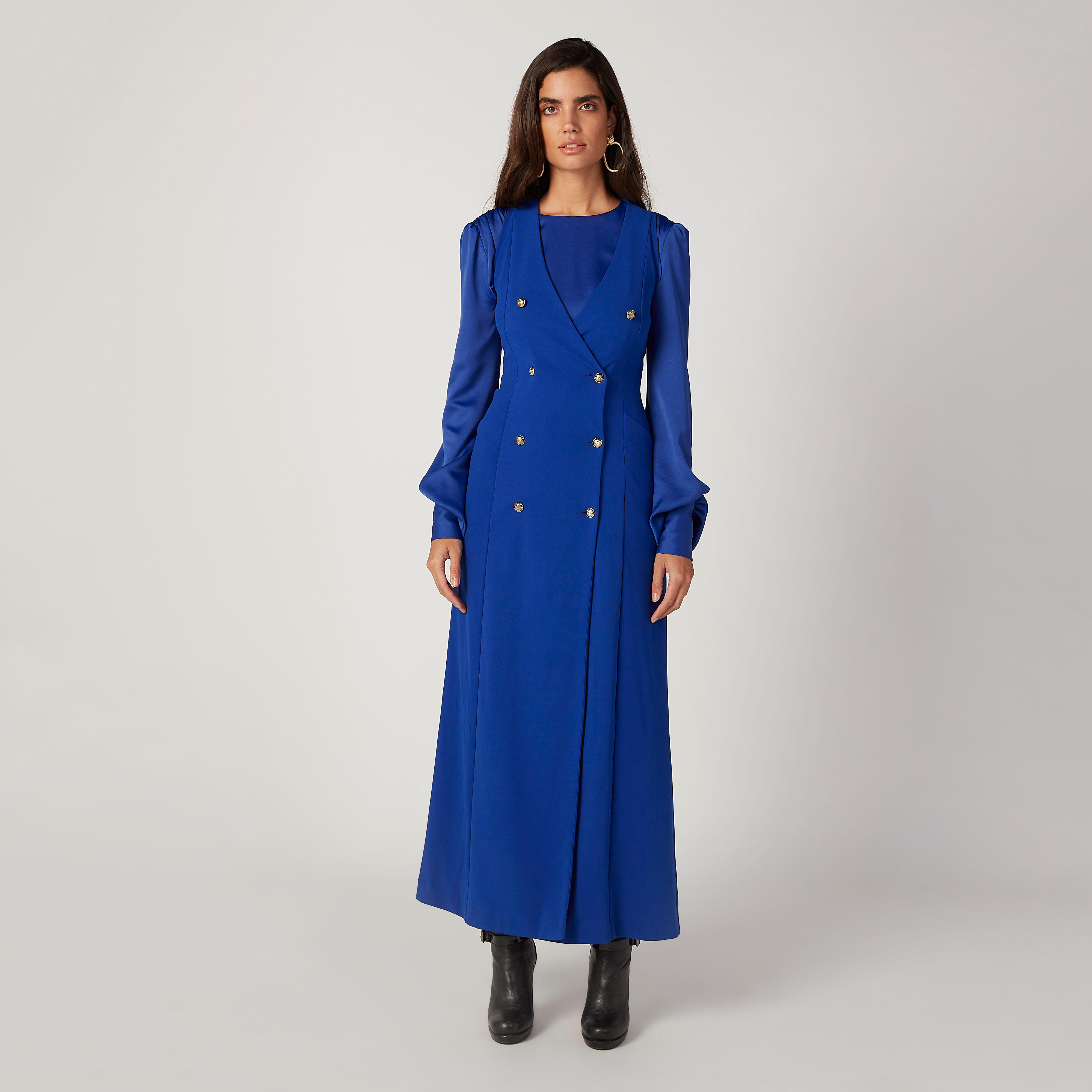 فستان ماكسي دون أكمام مزيّن بفتحة جانبية وجيوب-women-clothing-dresses-image-2