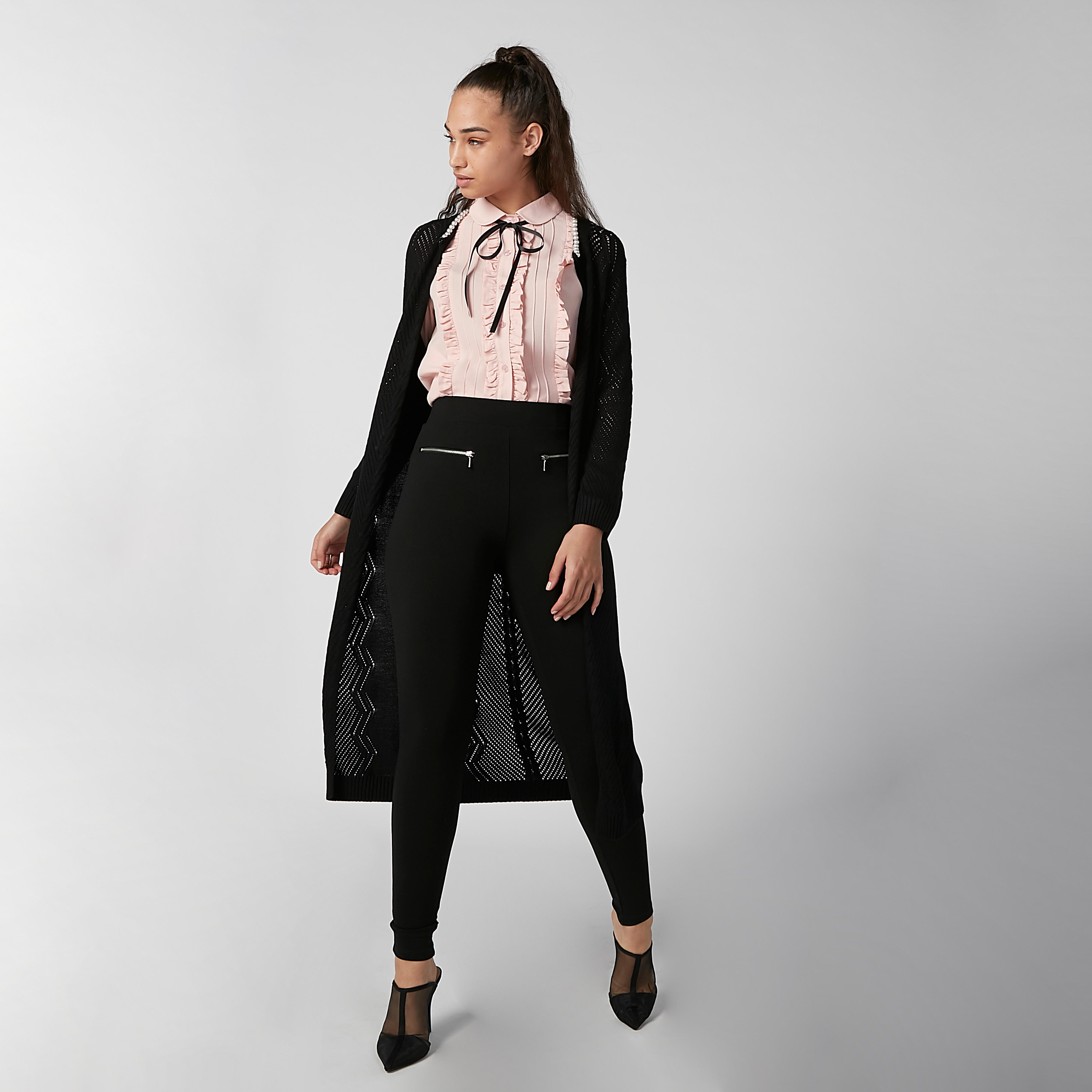 قميص سادة بأكمام طويلة وتفاصيل كشكش-women-clothing-shirtsandblouses-shirts-image-1