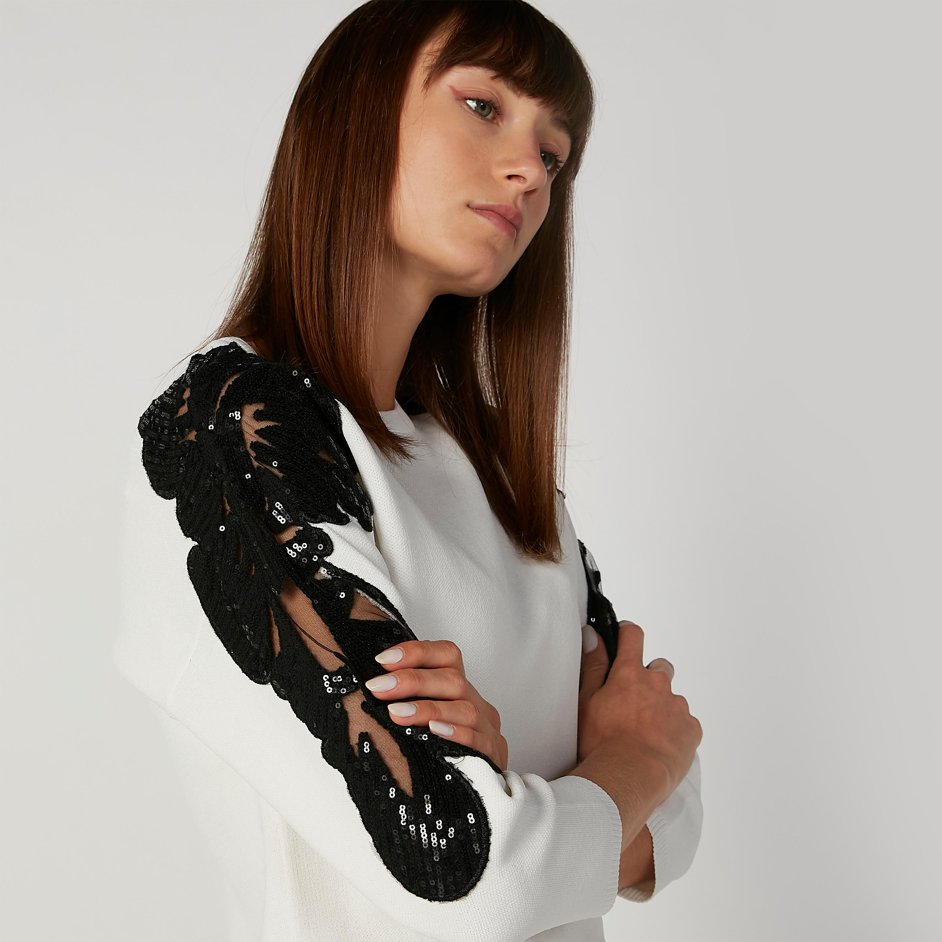 كنزة بارزة الملمس بياقة مستديرة وأكمام 3/4-women-clothing-cardigansandjumpers-jumpers-image-5