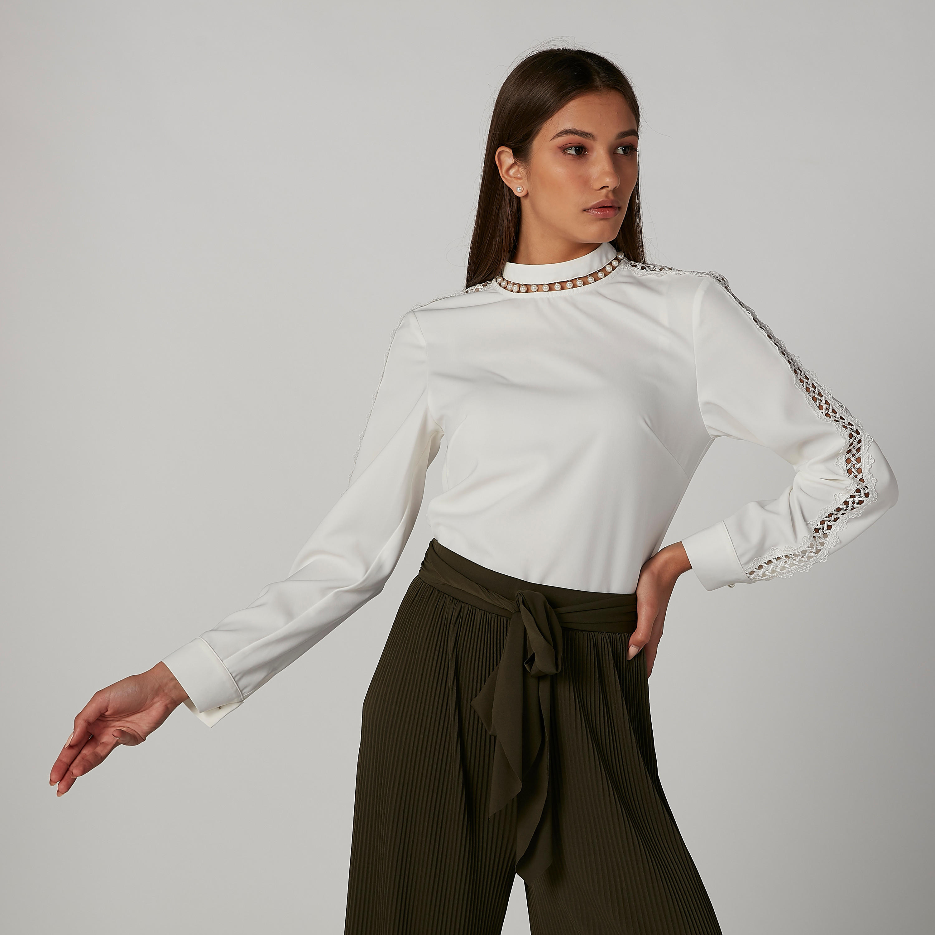 Embellished Top with High Neck and Long Sleeves-women-clothing-shirtsandblouses-blouses-image-1