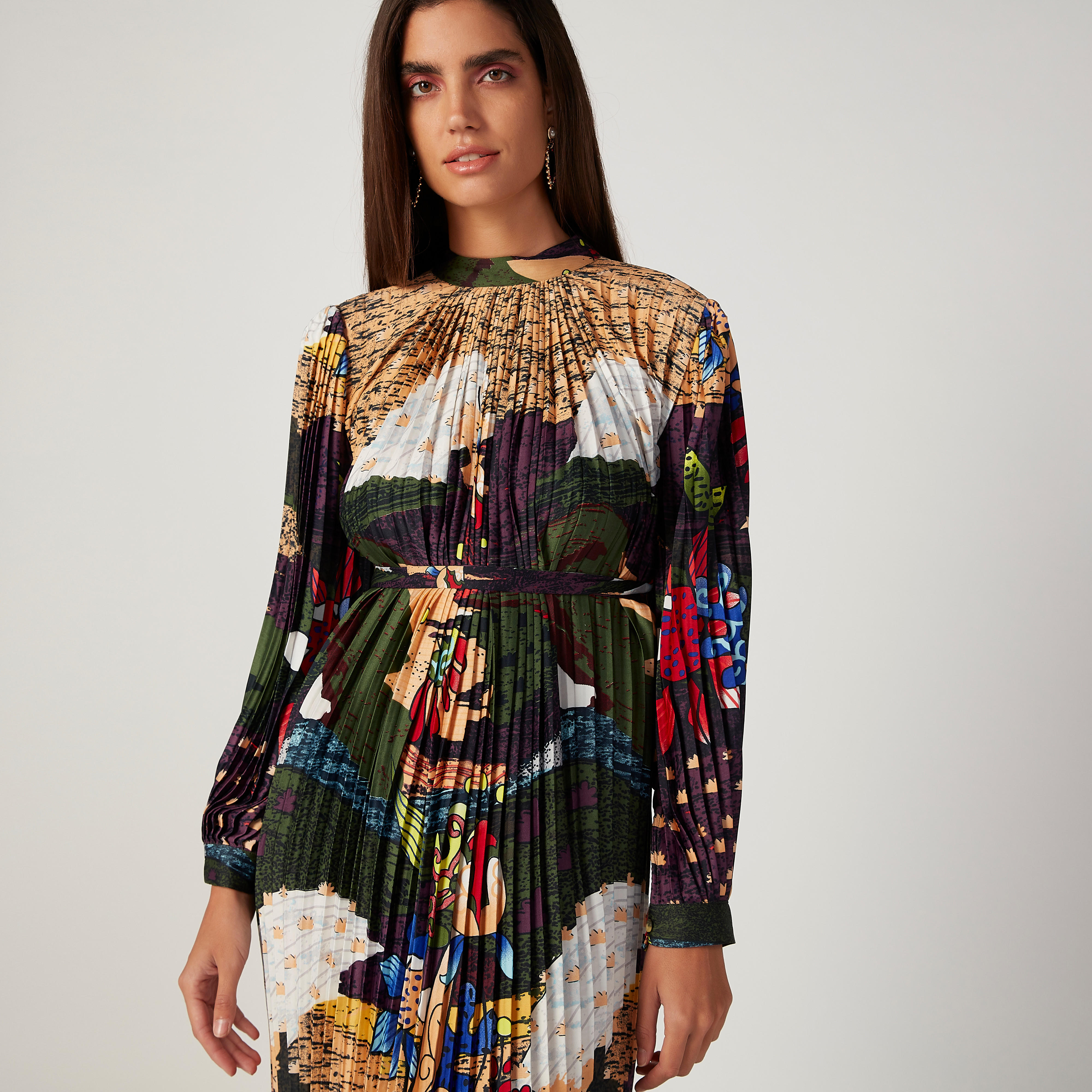 فستان مستدام طويل إيه لاين بأكمام طويلة وأربطة وطبعات-women-clothing-dresses-image-3