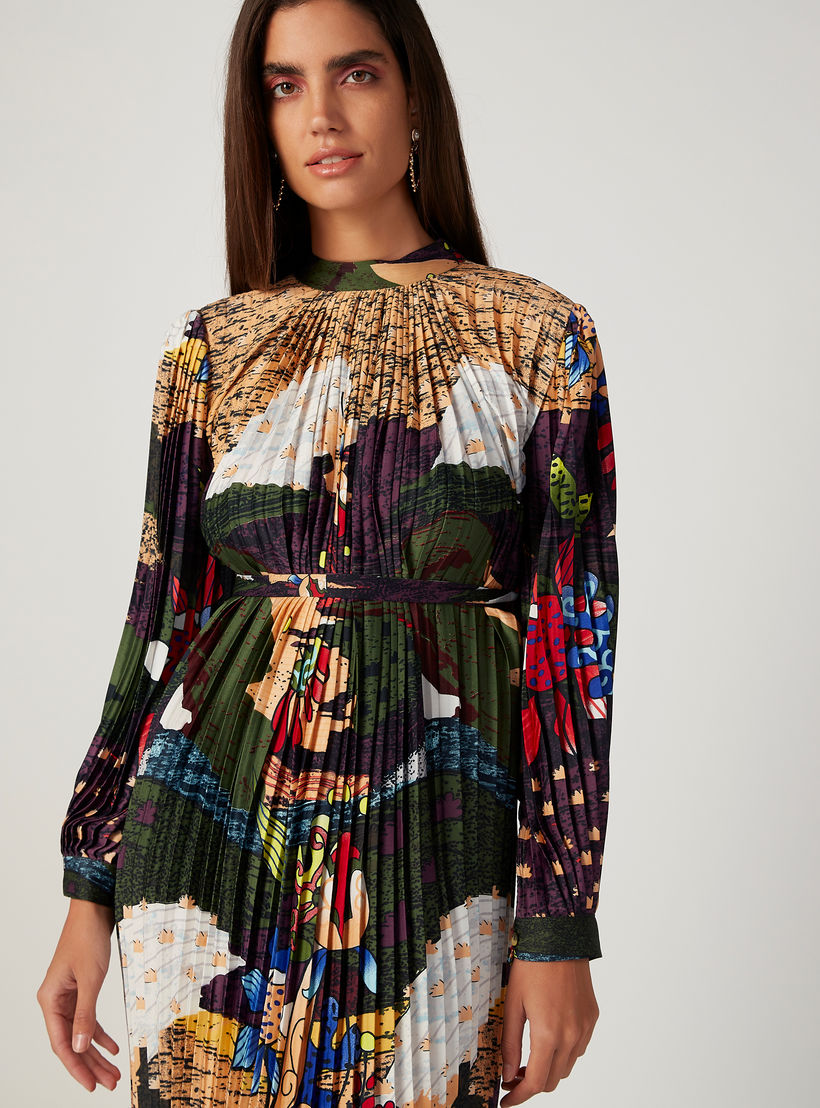 فستان مستدام طويل إيه لاين بأكمام طويلة وأربطة وطبعات-women-clothing-dresses-image-3