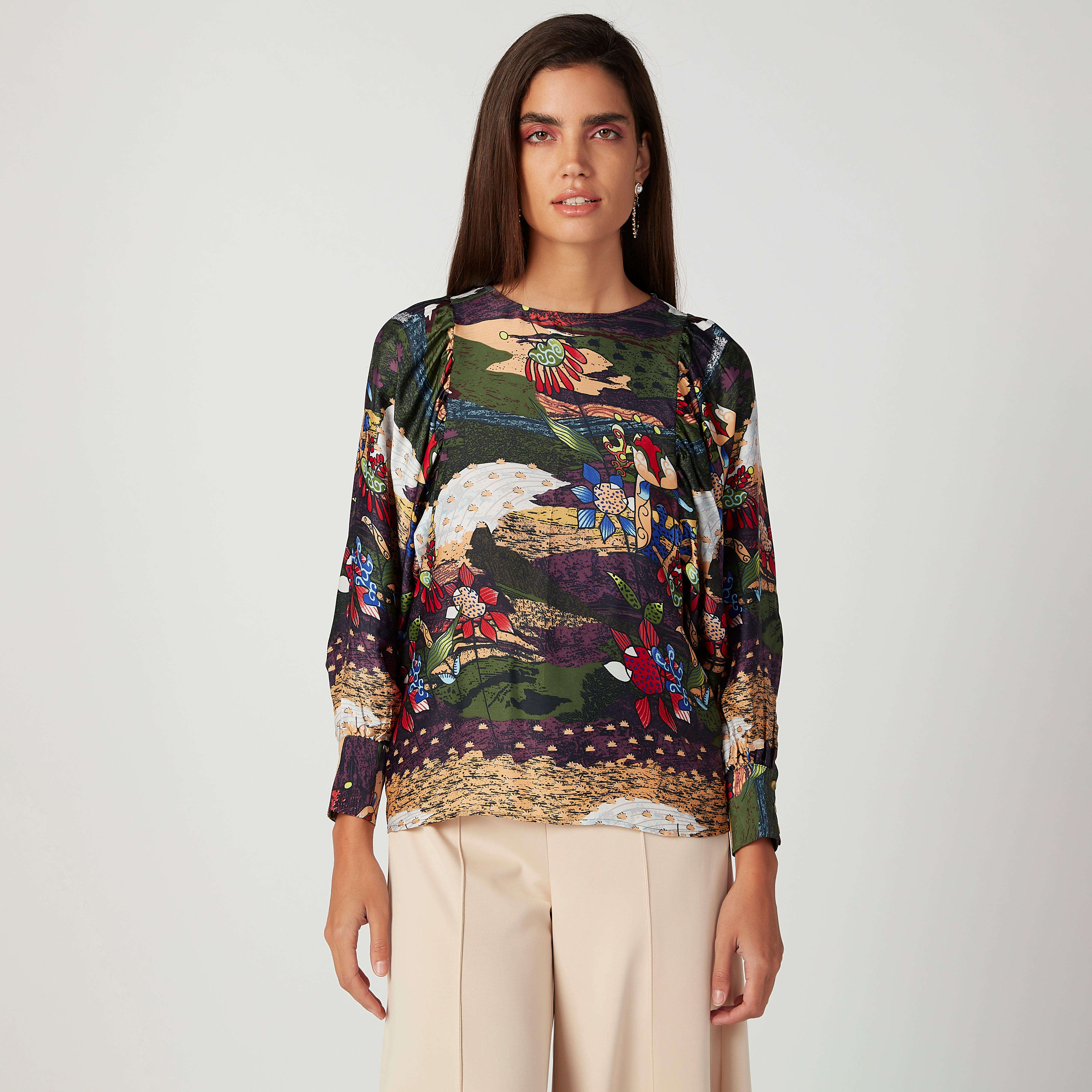 بلوزة بياقة مستديرة وأكمام طويلة وطبعات-women-clothing-shirtsandblouses-blouses-image-1