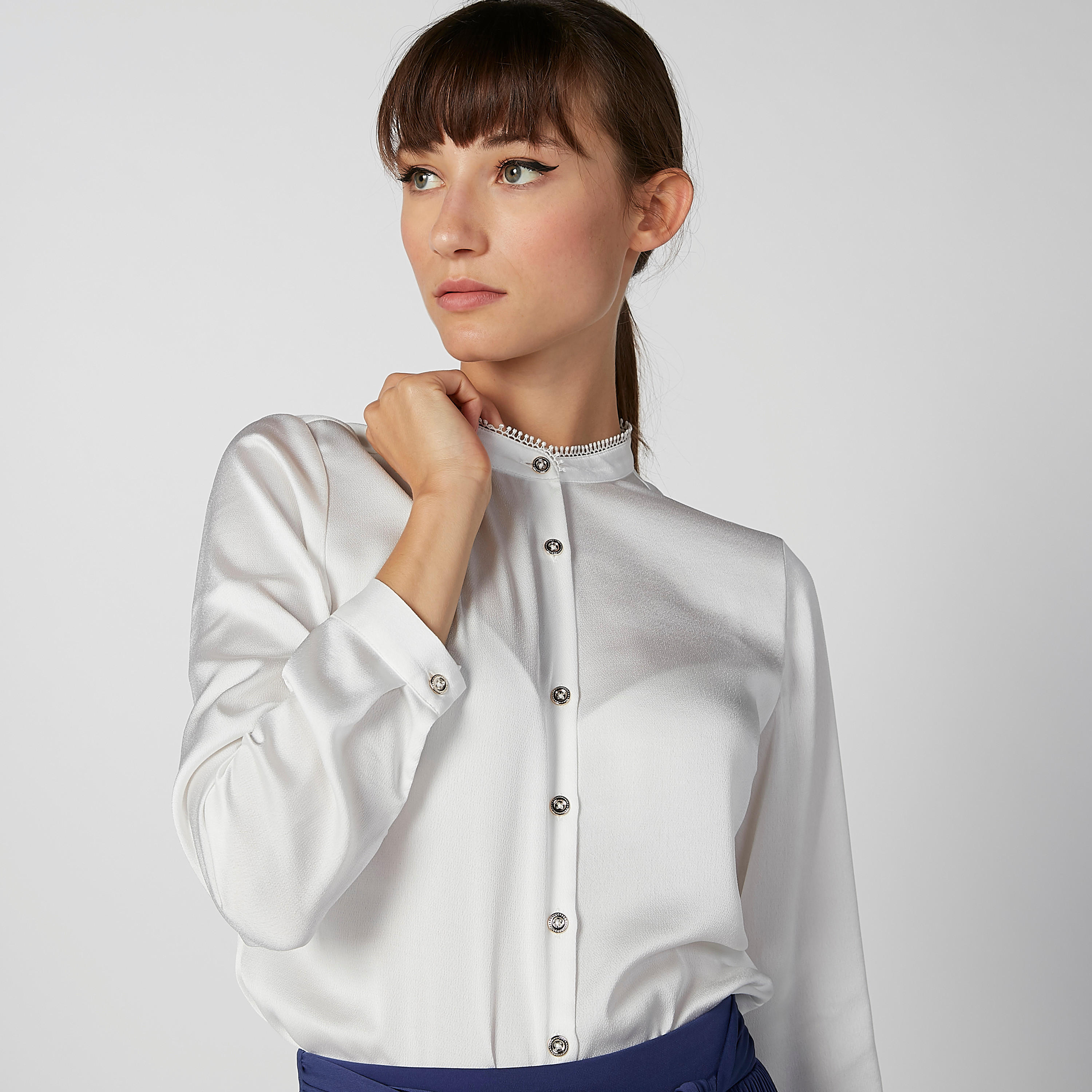 قميص سادة بياقة ماندارين وأكمام طويلة-women-clothing-shirtsandblouses-shirts-image-3