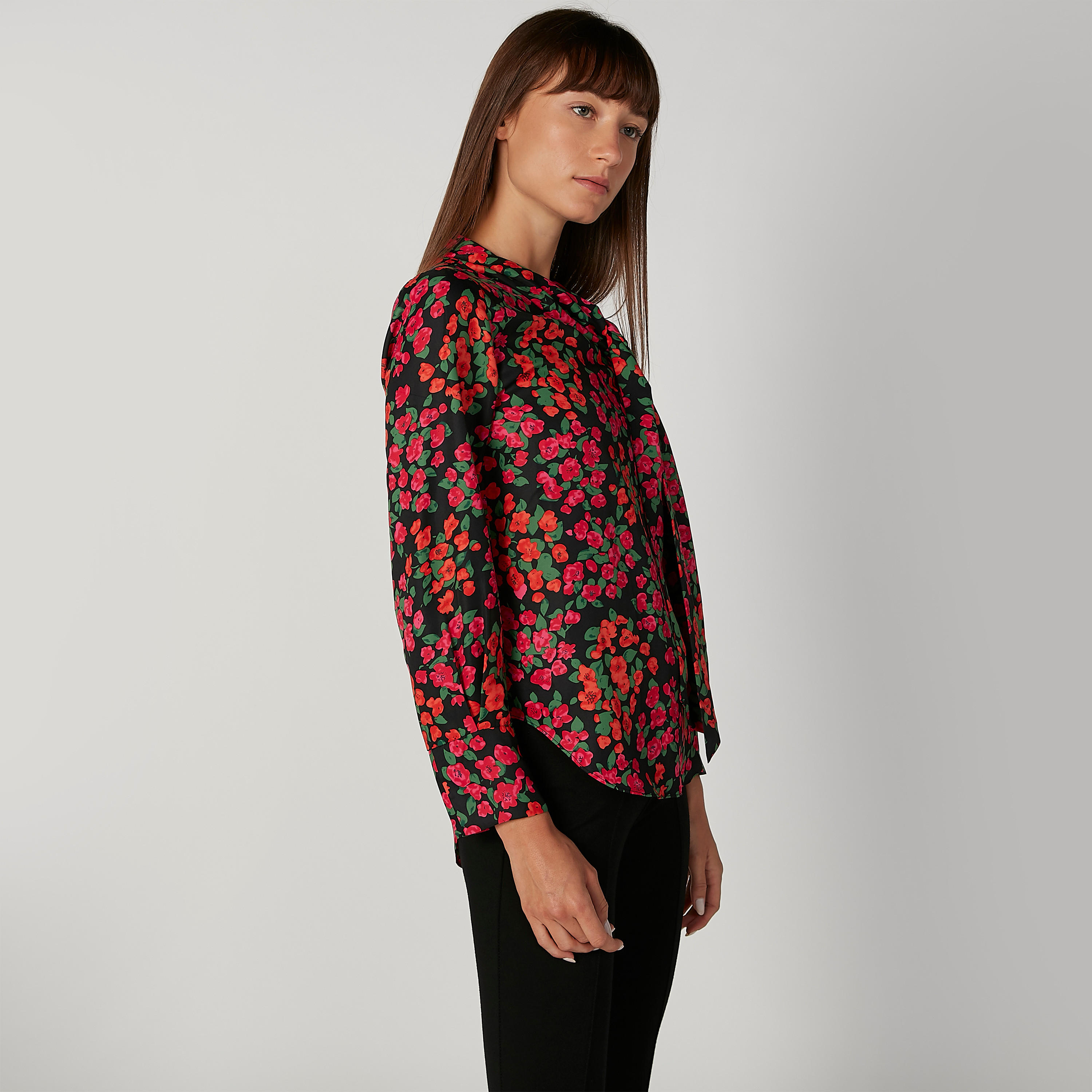 بلوزة مستدام بأكمام طويلة وطبعات وربطة عنق -women-clothing-shirtsandblouses-blouses-image-3