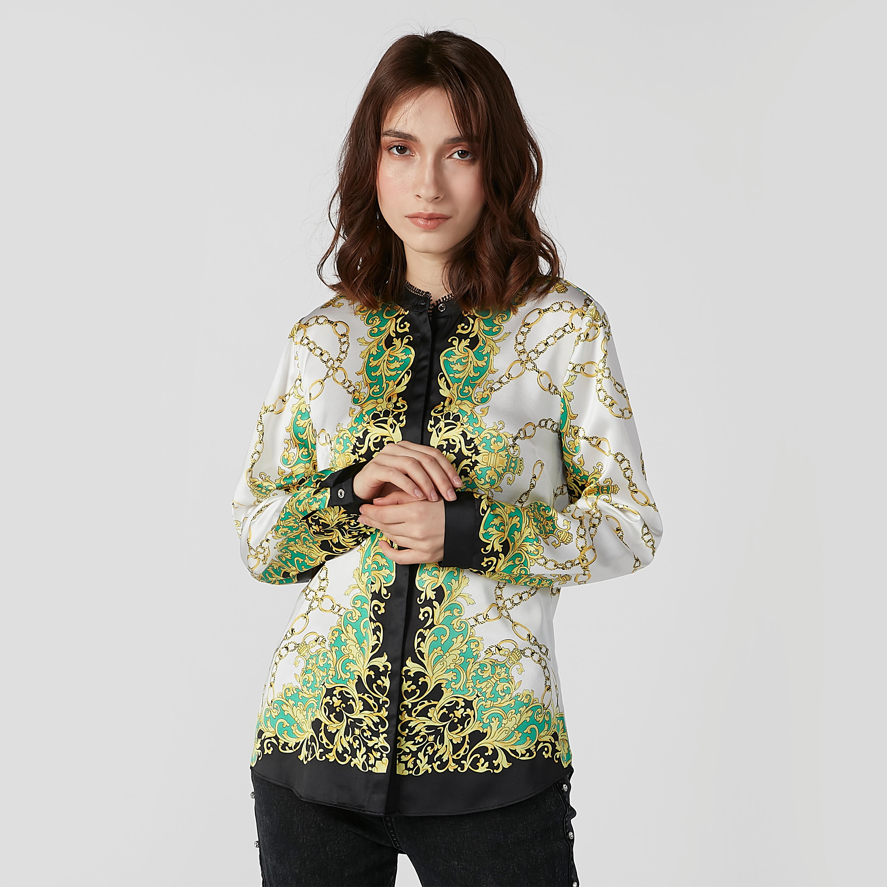 قميص مستدام بأكمام طويلة وأزرار غير مرئية وطبعات -women-clothing-shirtsandblouses-shirts-image-4