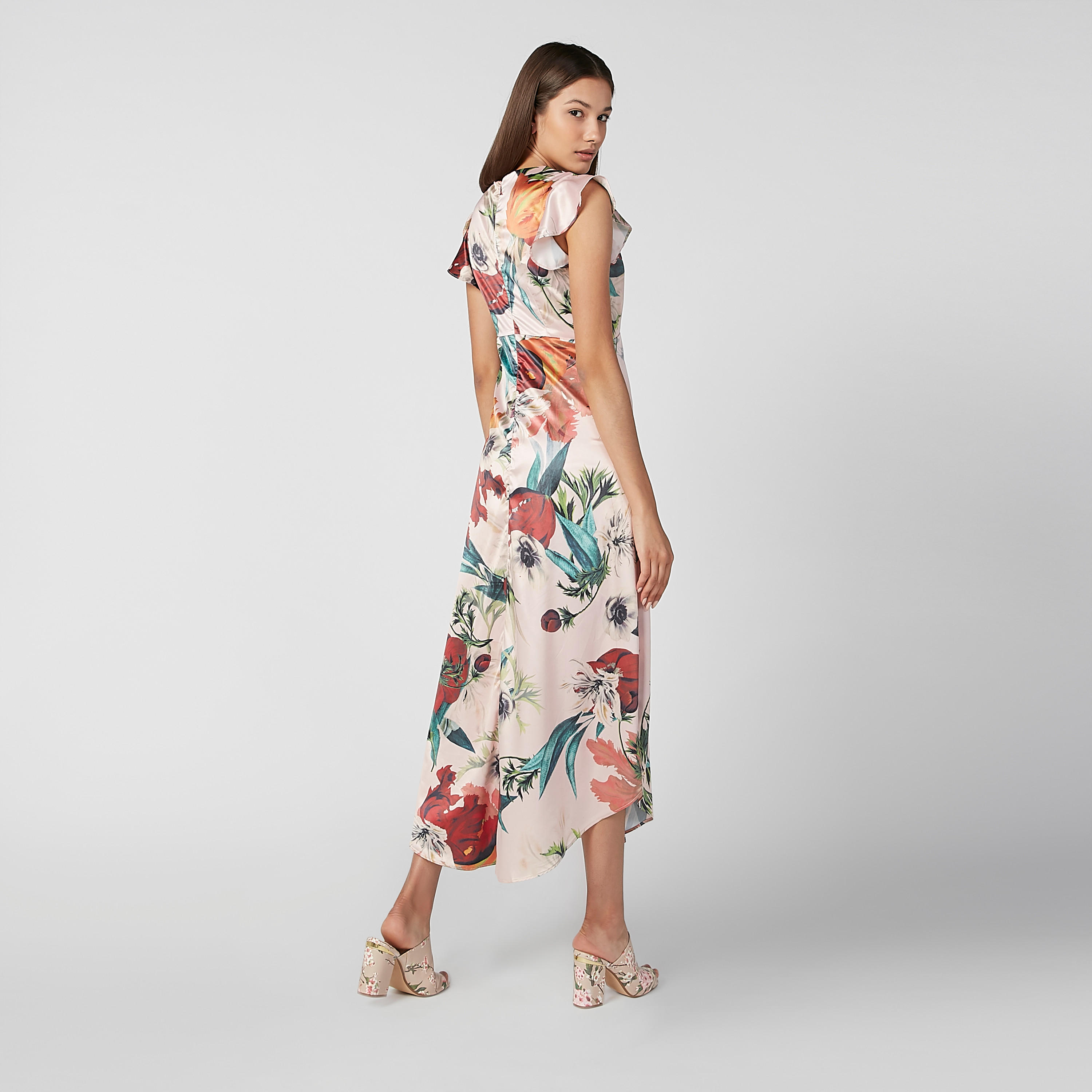 فستان مستدام ميدي إيه لاين بأكمام كاب وطبعات زهرية -women-clothing-dresses-image-3