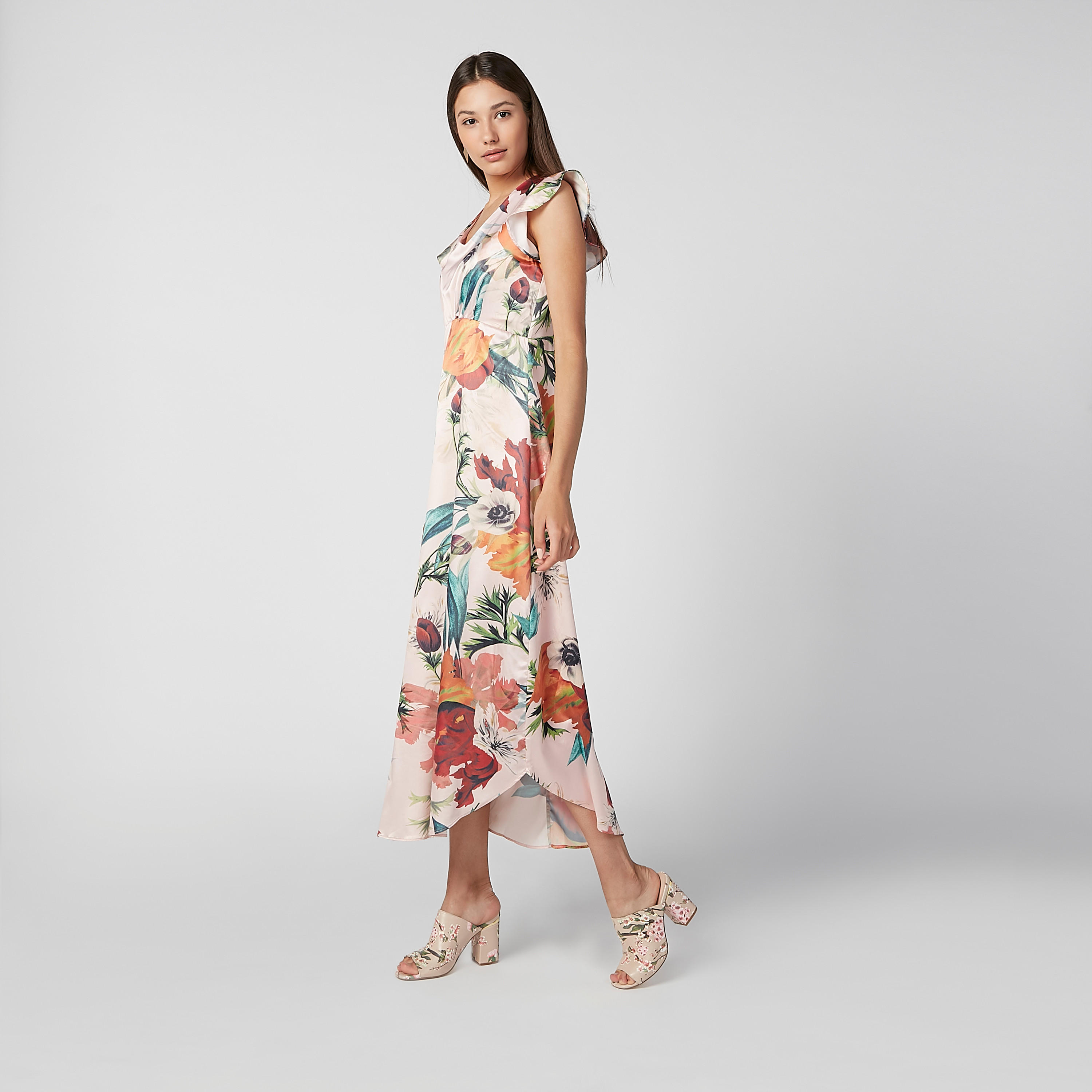 فستان مستدام ميدي إيه لاين بأكمام كاب وطبعات زهرية -women-clothing-dresses-image-5