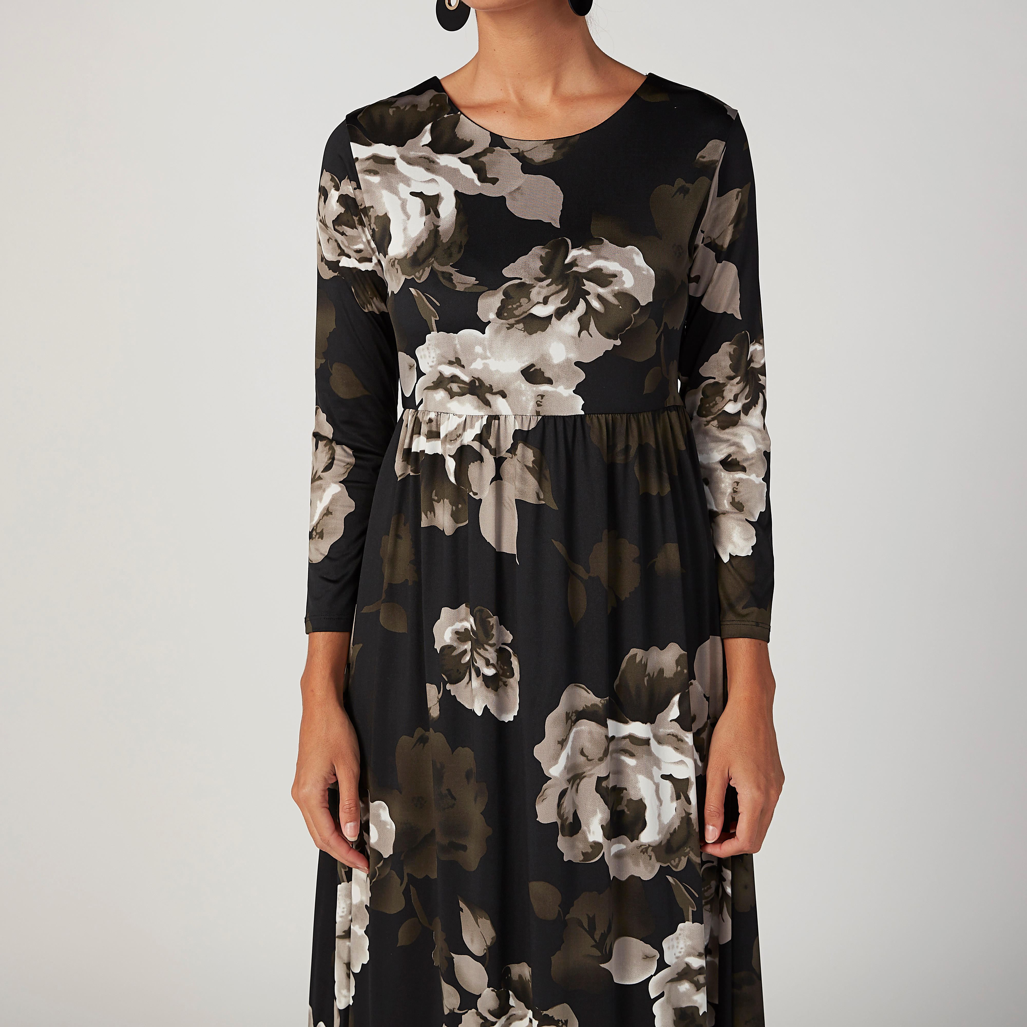 فستان مستدام إيه لاين ميدي بطبعات أزهار وأكمام قصيرة-women-clothing-dresses-image-3