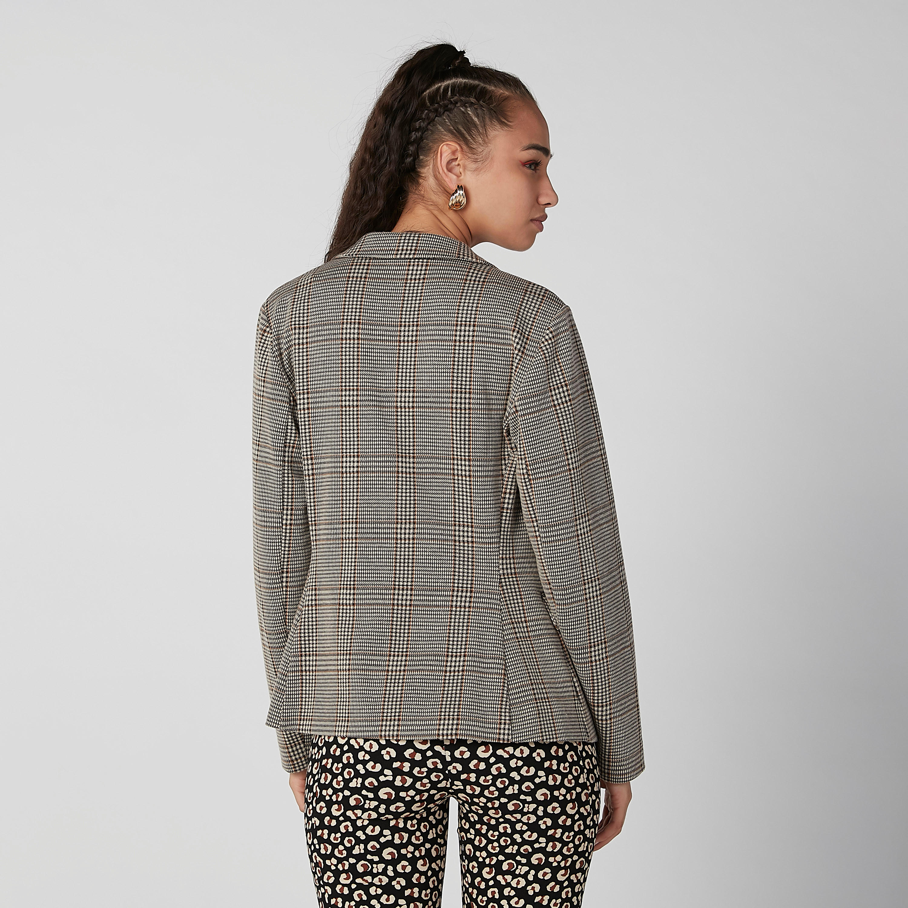 بليزر كاروهات بياقة طويلة وأكمام طويلة-women-clothing-coatsandjackets-blazers-image-4