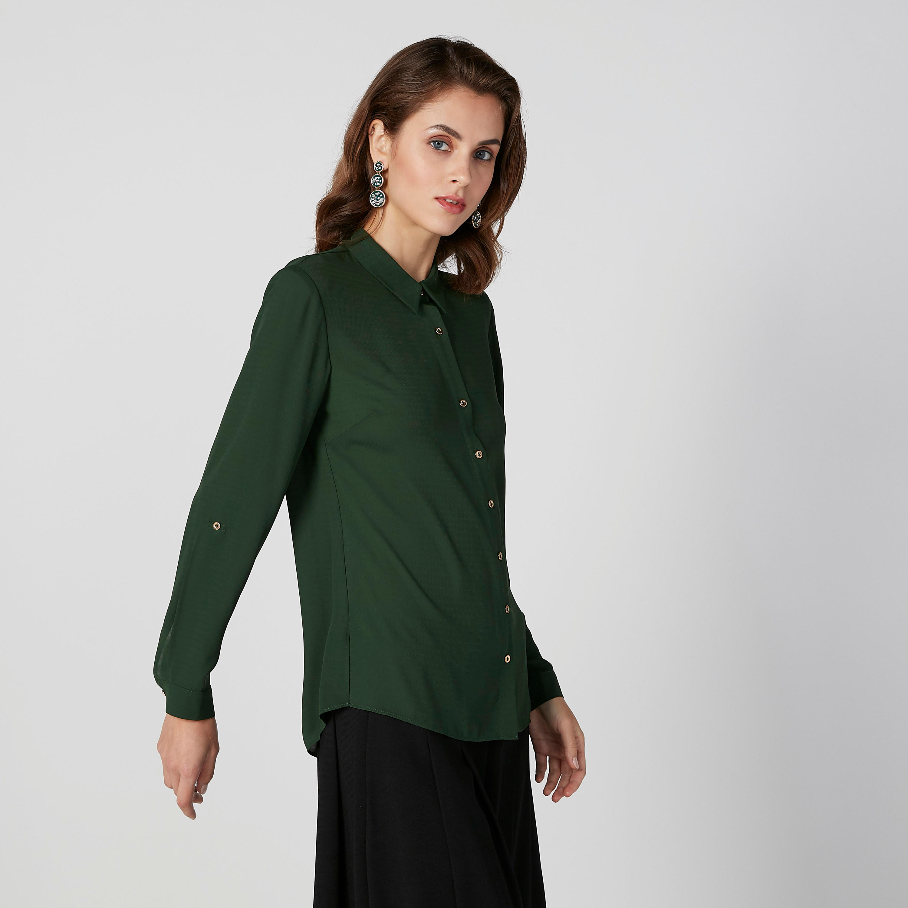 قميص سادة بياقة عاديّة وأكمام طويلة-women-clothing-shirtsandblouses-shirts-image-5