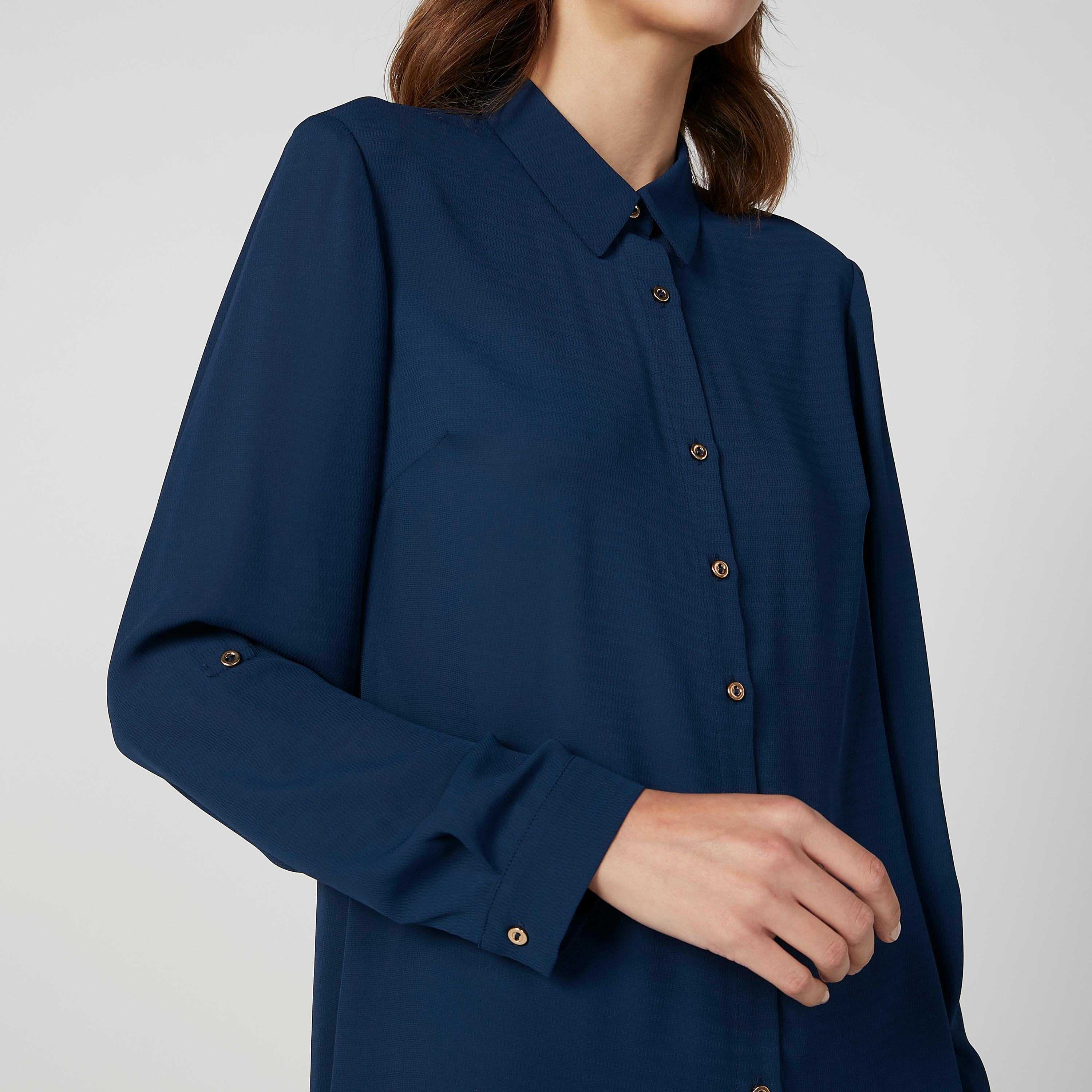 Plain Shirt with Long Sleeves and Spread Collar-women-clothing-shirtsandblouses-shirts-image-3