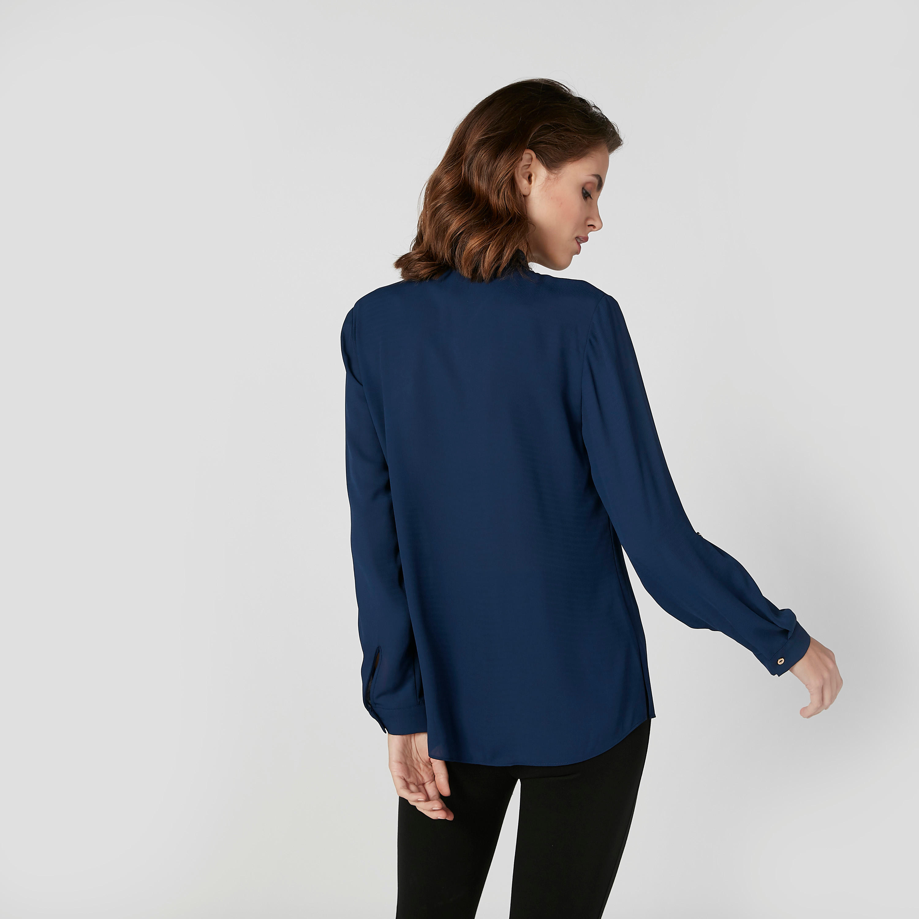 Plain Shirt with Long Sleeves and Spread Collar-women-clothing-shirtsandblouses-shirts-image-4