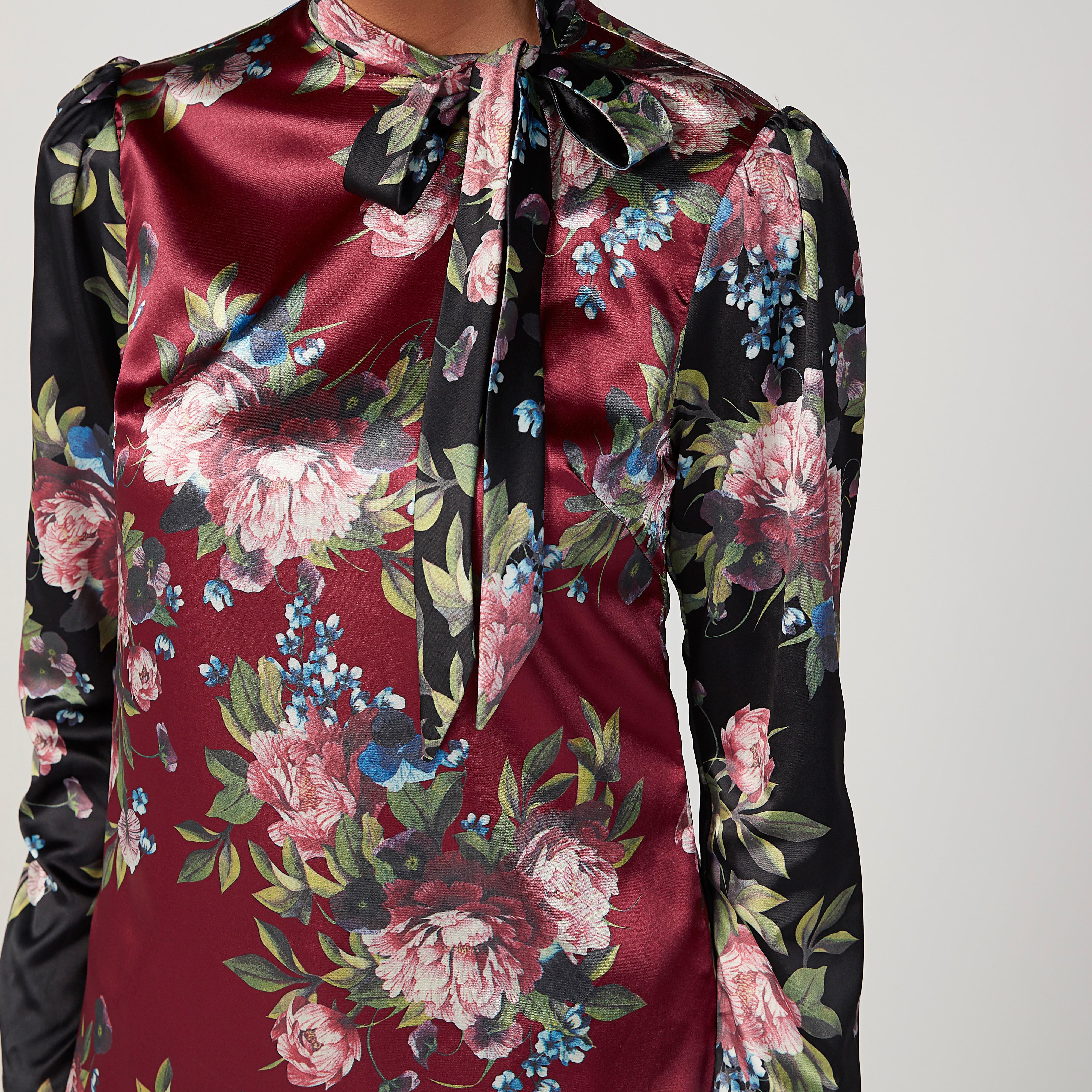 بلوزة بأكمام طويلة وطبعات وربطة عنق -women-clothing-shirtsandblouses-blouses-image-3