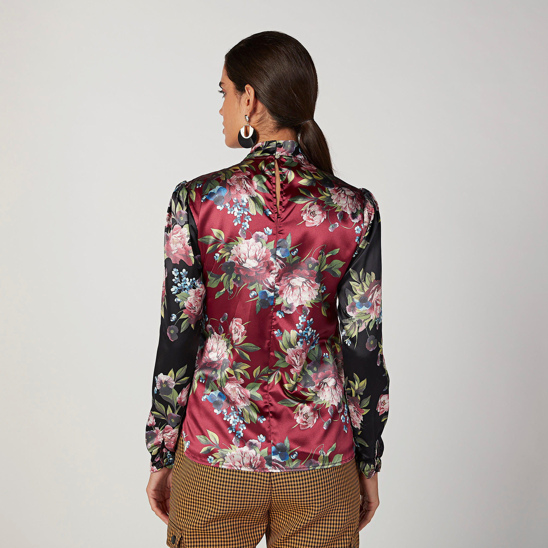 بلوزة بأكمام طويلة وطبعات وربطة عنق -women-clothing-shirtsandblouses-blouses-image-4