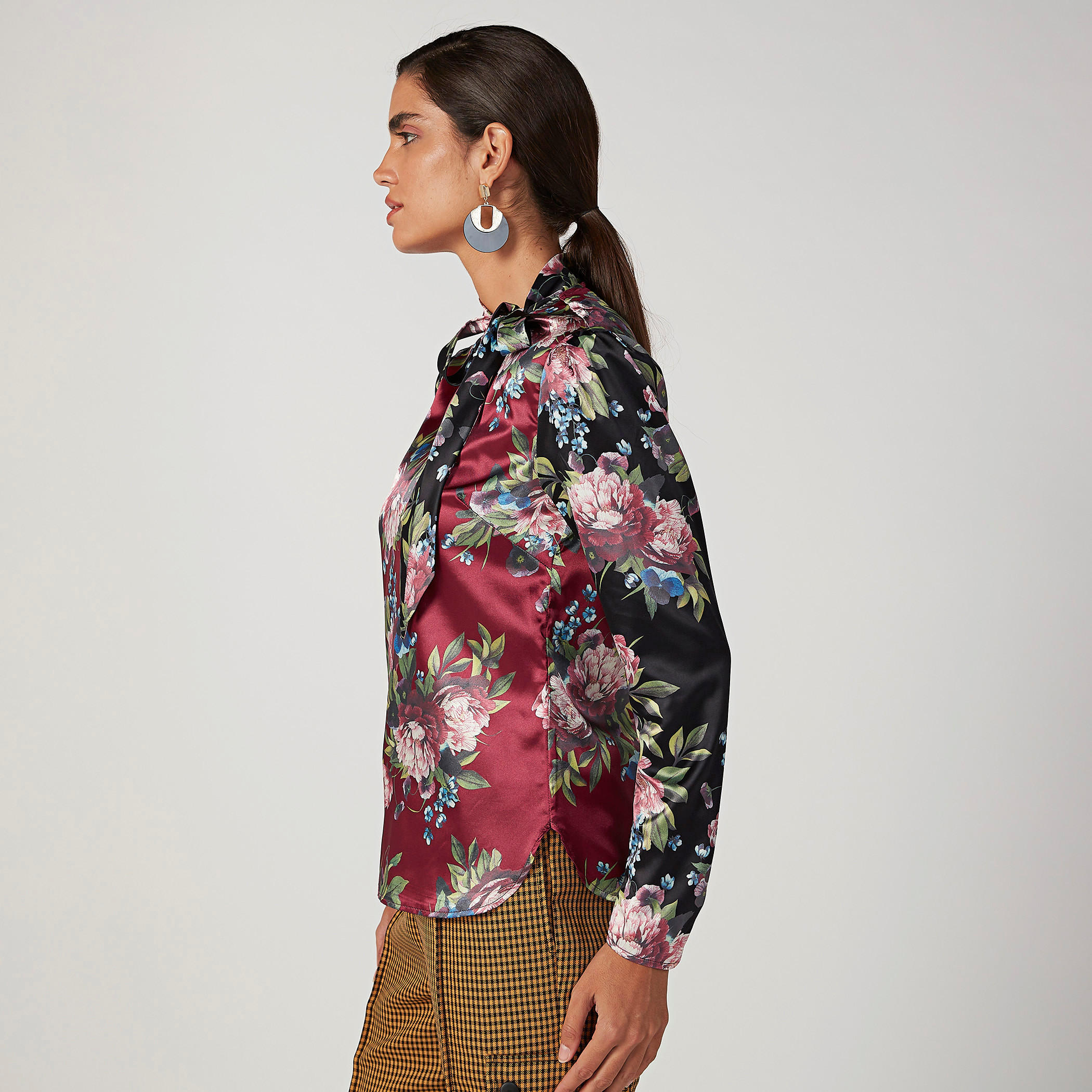 بلوزة بأكمام طويلة وطبعات وربطة عنق -women-clothing-shirtsandblouses-blouses-image-5