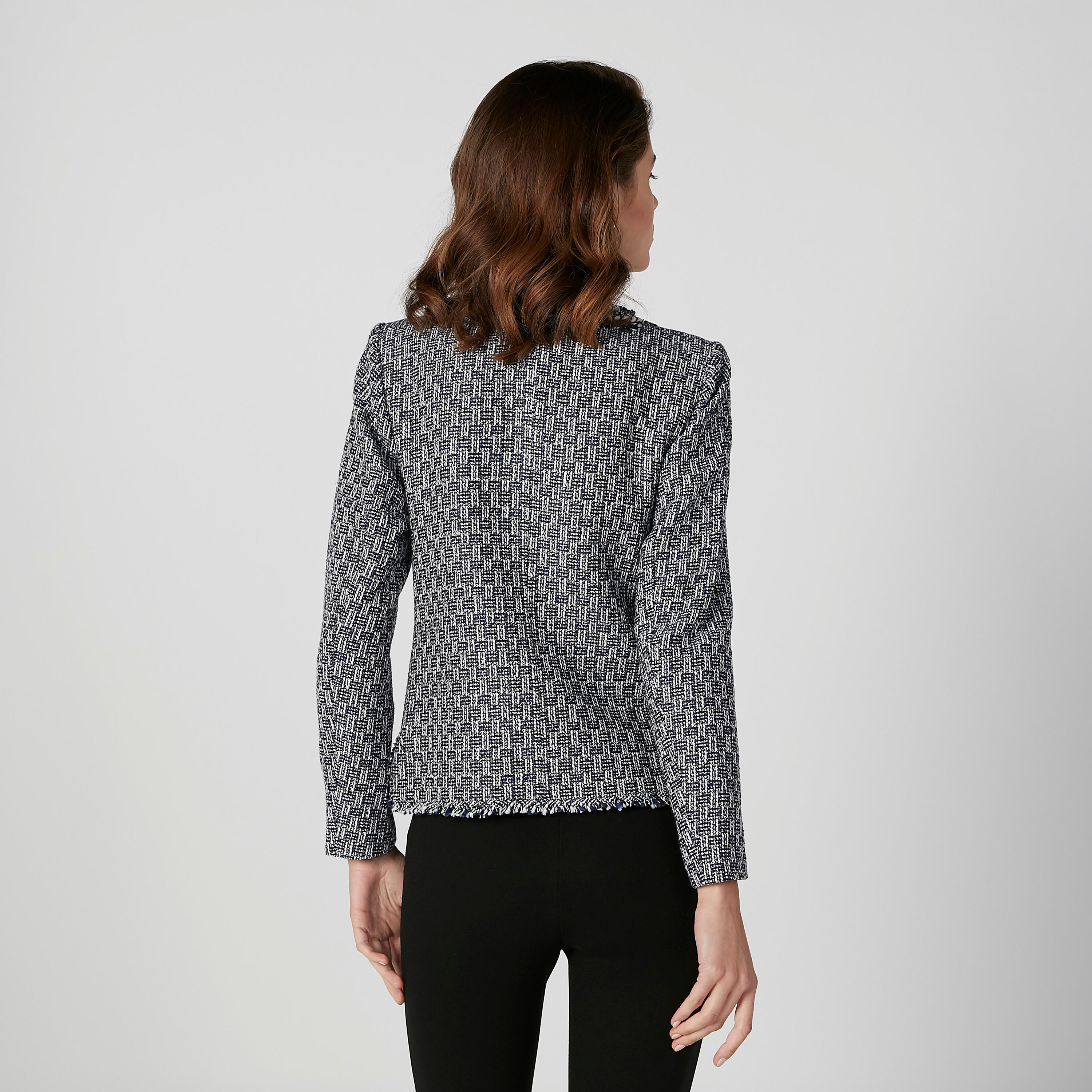 جاكيت بارز الملمس بأكمام طويلة وجيوب-women-winterwear-coatsandjackets-jackets-image-2