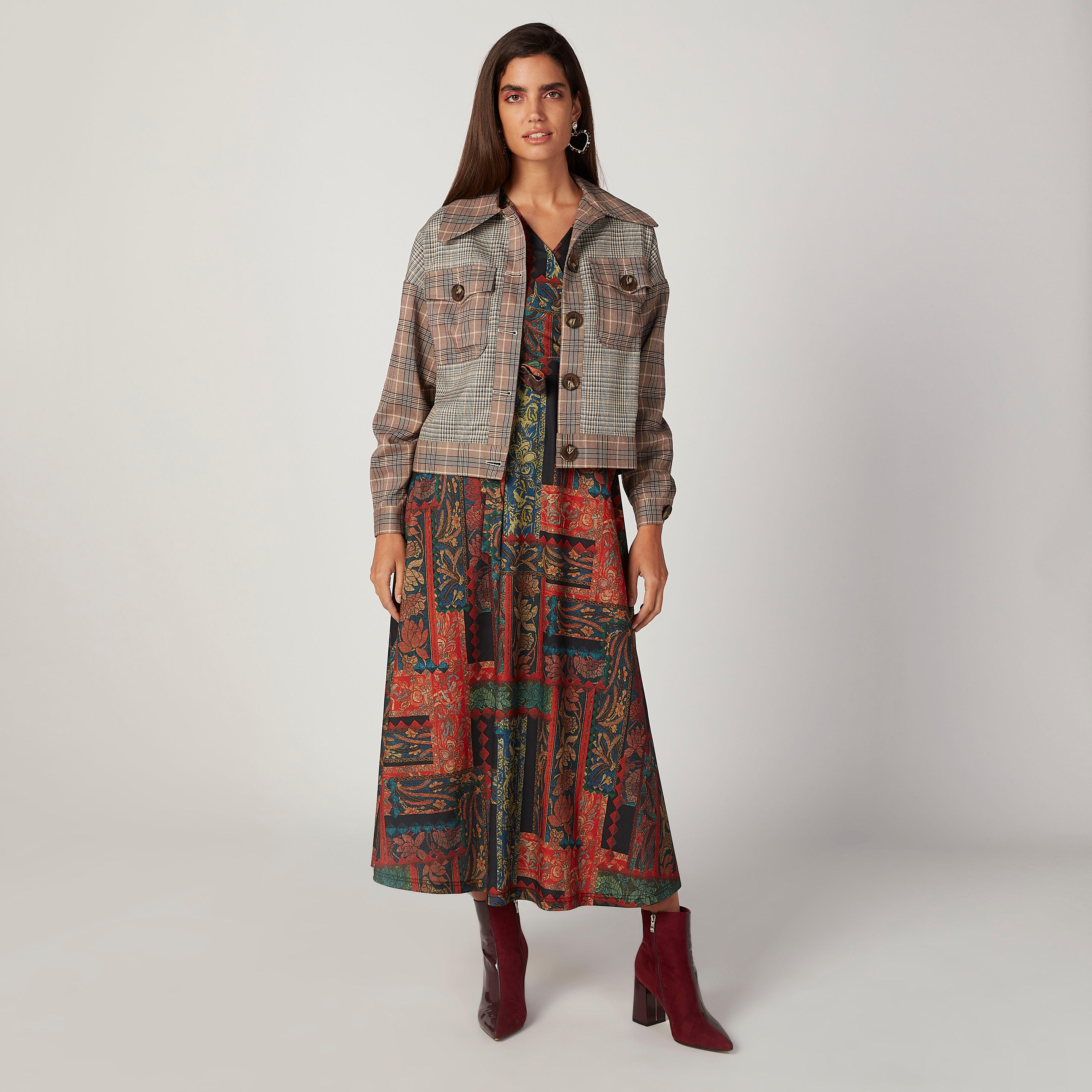 فستان طويل مستدام ملفوف بأكمام بيشوب وطبعات -women-clothing-dresses-image-3