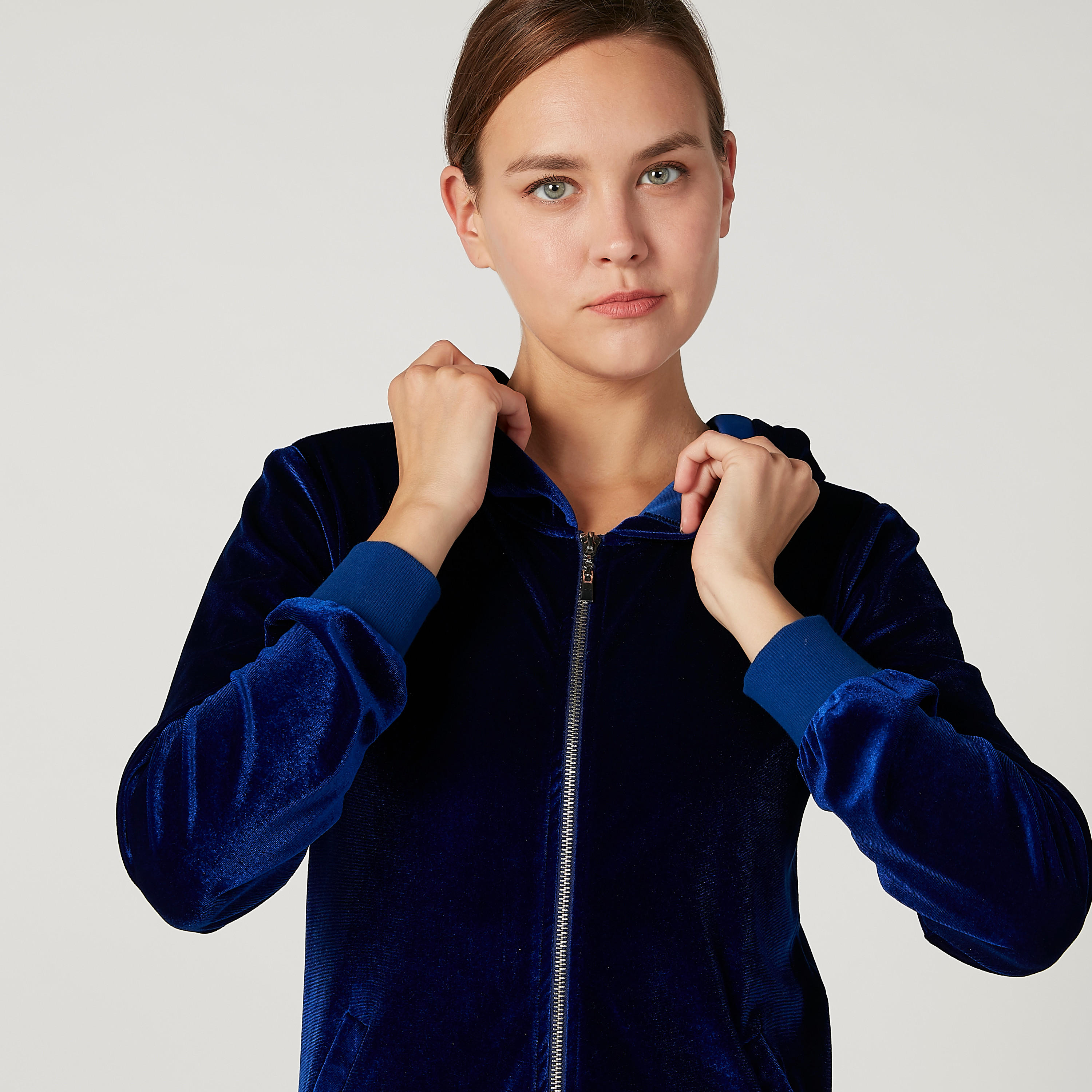 Textured Bomber Jacket with Long Sleeves and Hood-women-winterwear-coatsandjackets-jackets-image-3