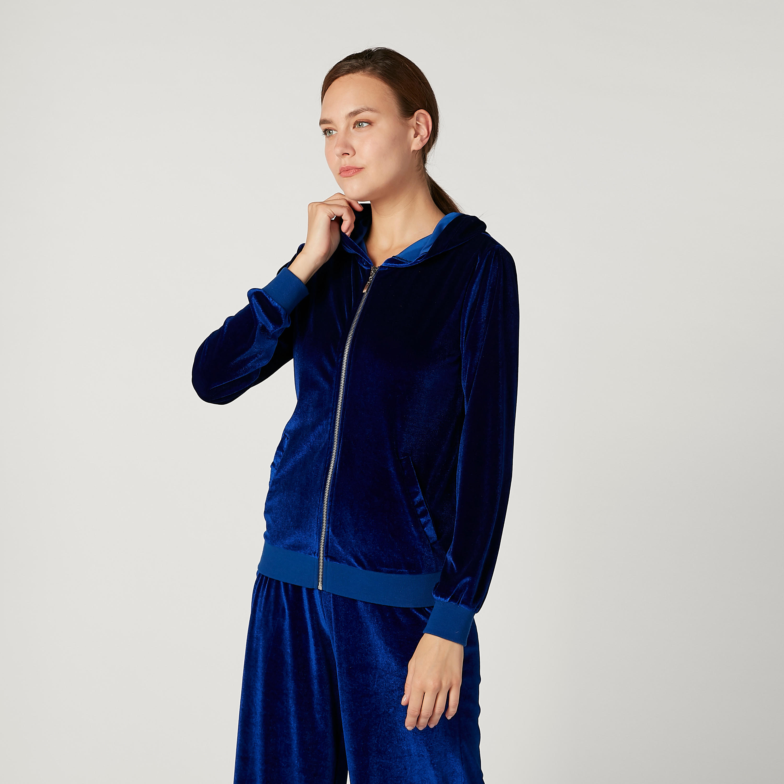 Textured Bomber Jacket with Long Sleeves and Hood-women-winterwear-coatsandjackets-jackets-image-5