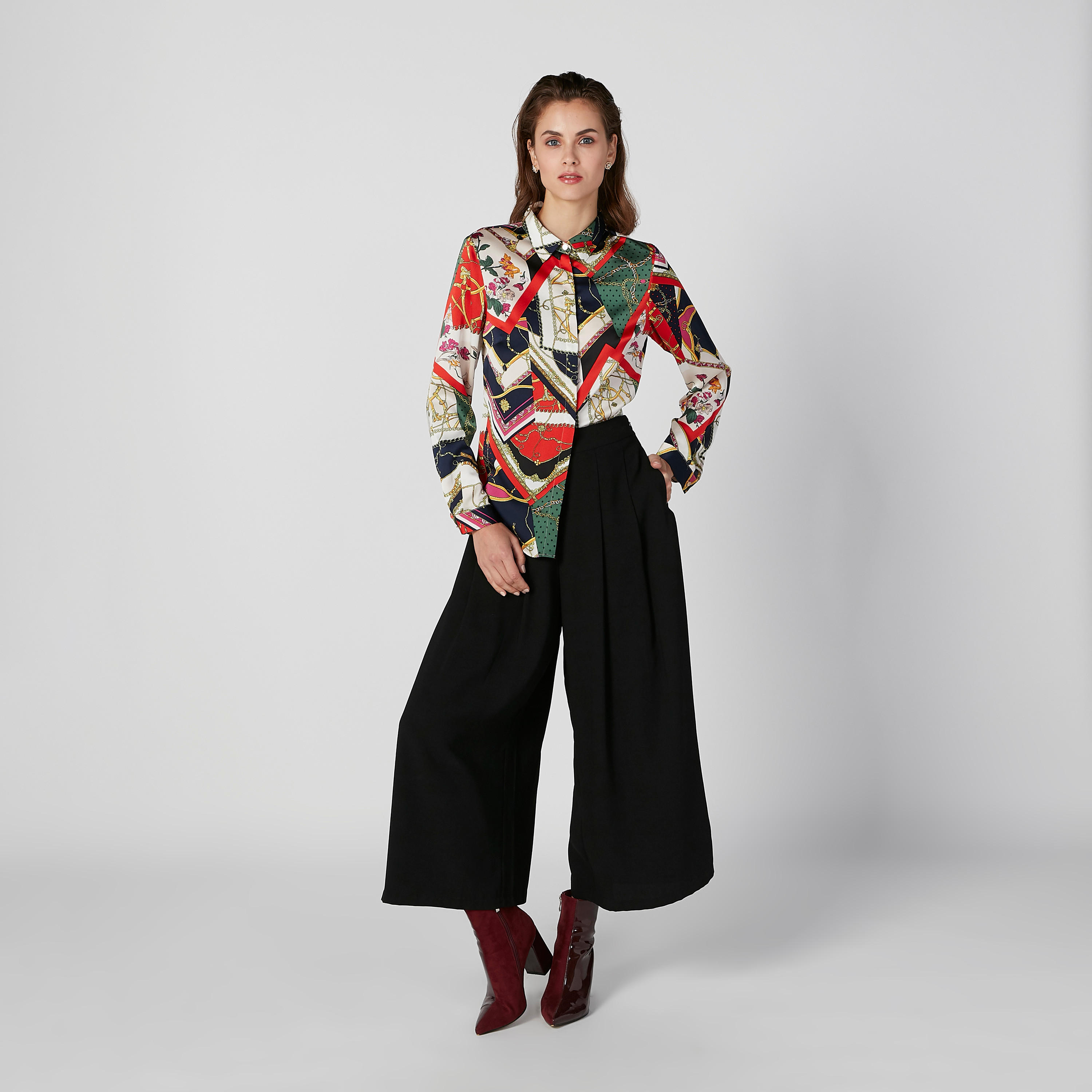 قميص بأكمام طويلة وأزرار مخفيّة وطبعات-women-clothing-shirtsandblouses-shirts-image-4