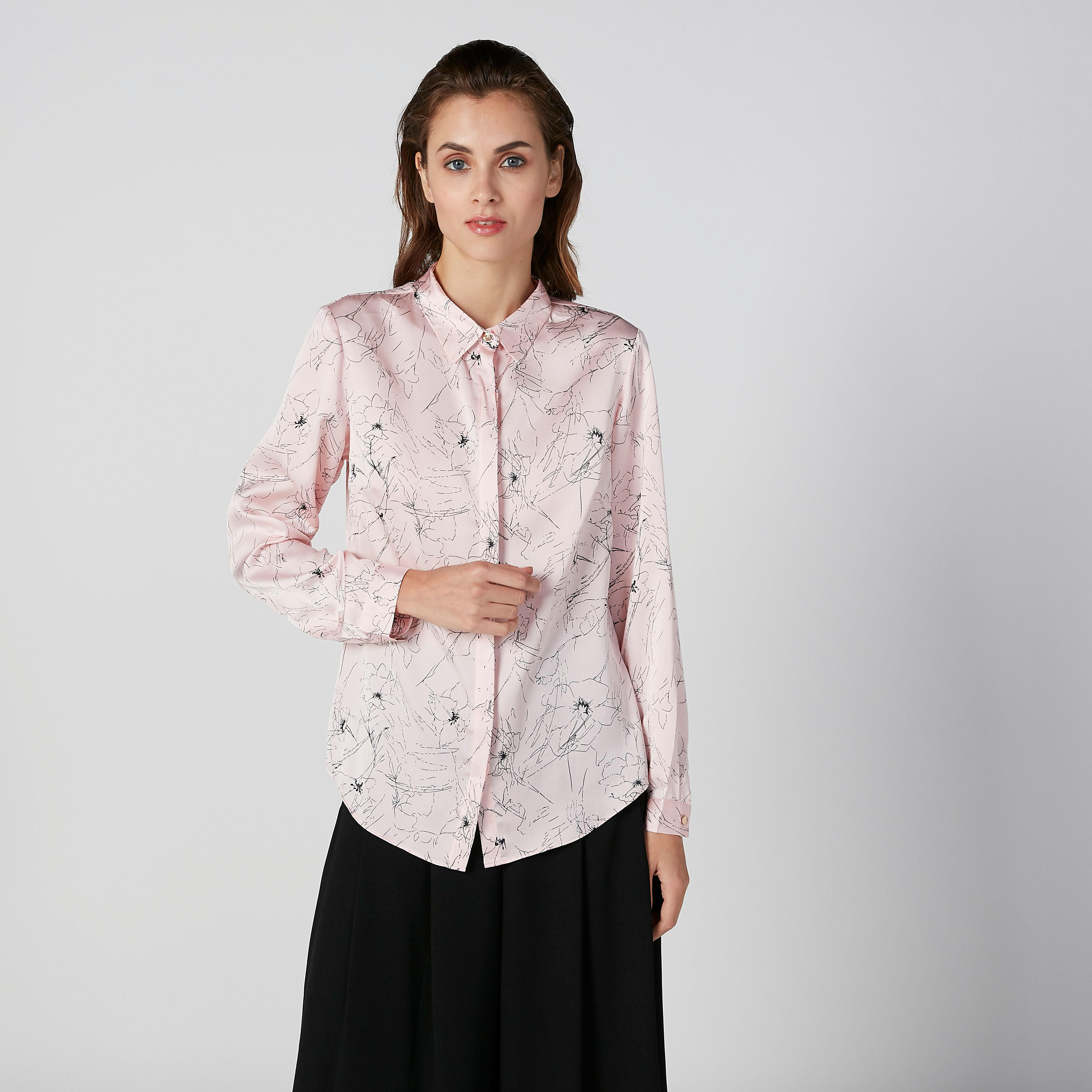 Floral Print Shirt with Long Sleeves and Concealed Placket-women-clothing-shirtsandblouses-shirts-image-1