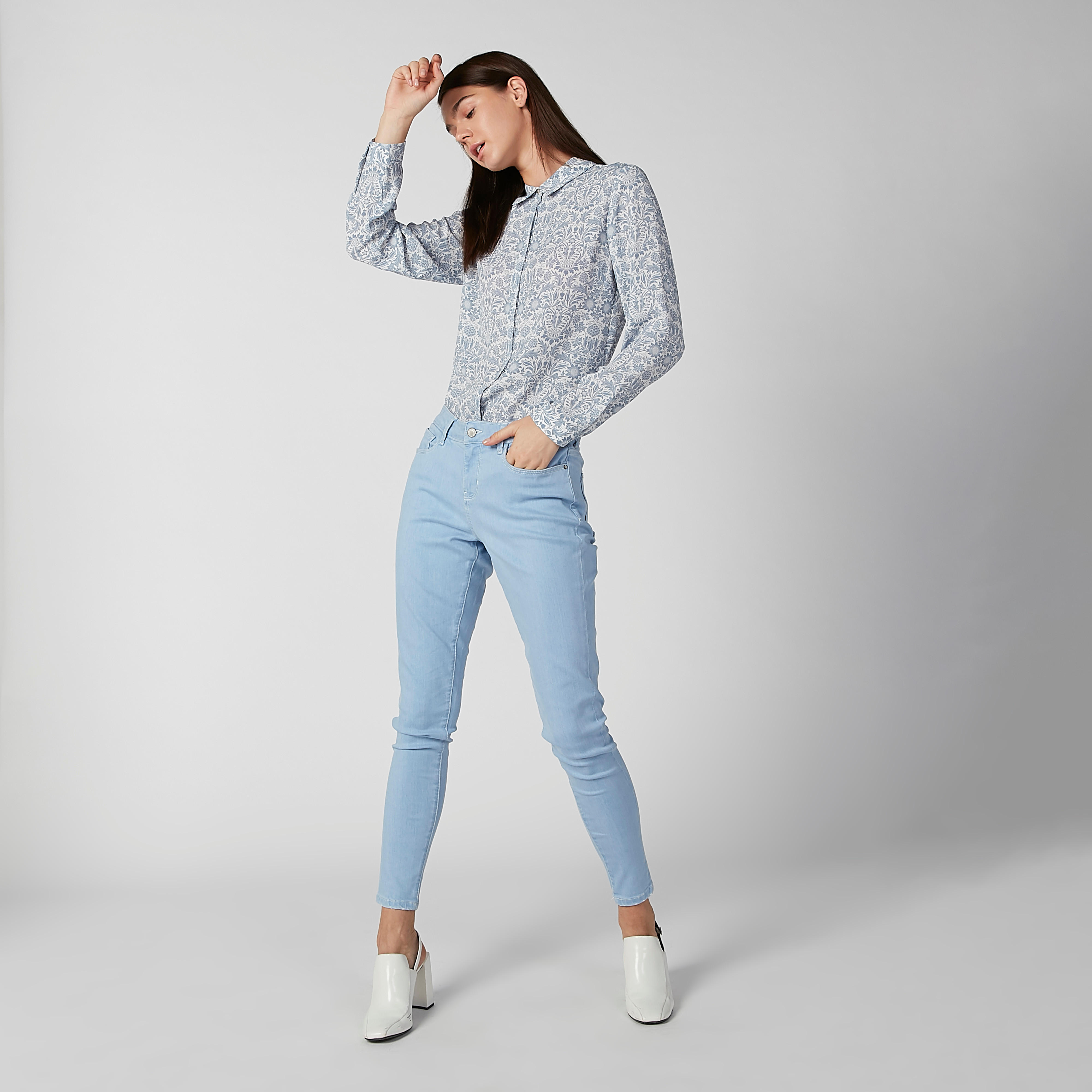 Printed Shirt with Spread Collar and Long Sleeves-women-clothing-shirtsandblouses-shirts-image-3