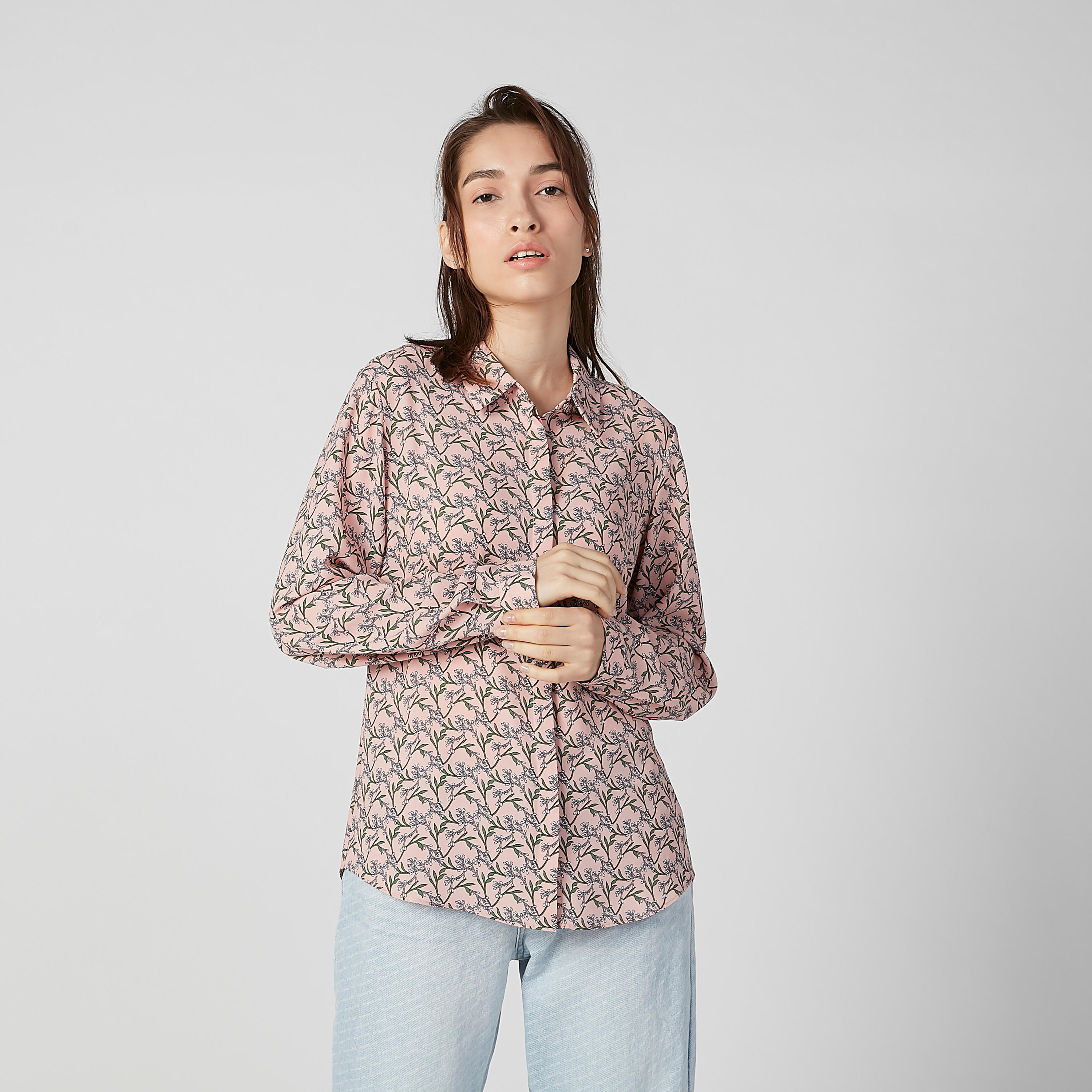 قميص بأكمام طويلة وأزرار مخفيّة وطبعات-women-clothing-shirtsandblouses-shirts-image-1