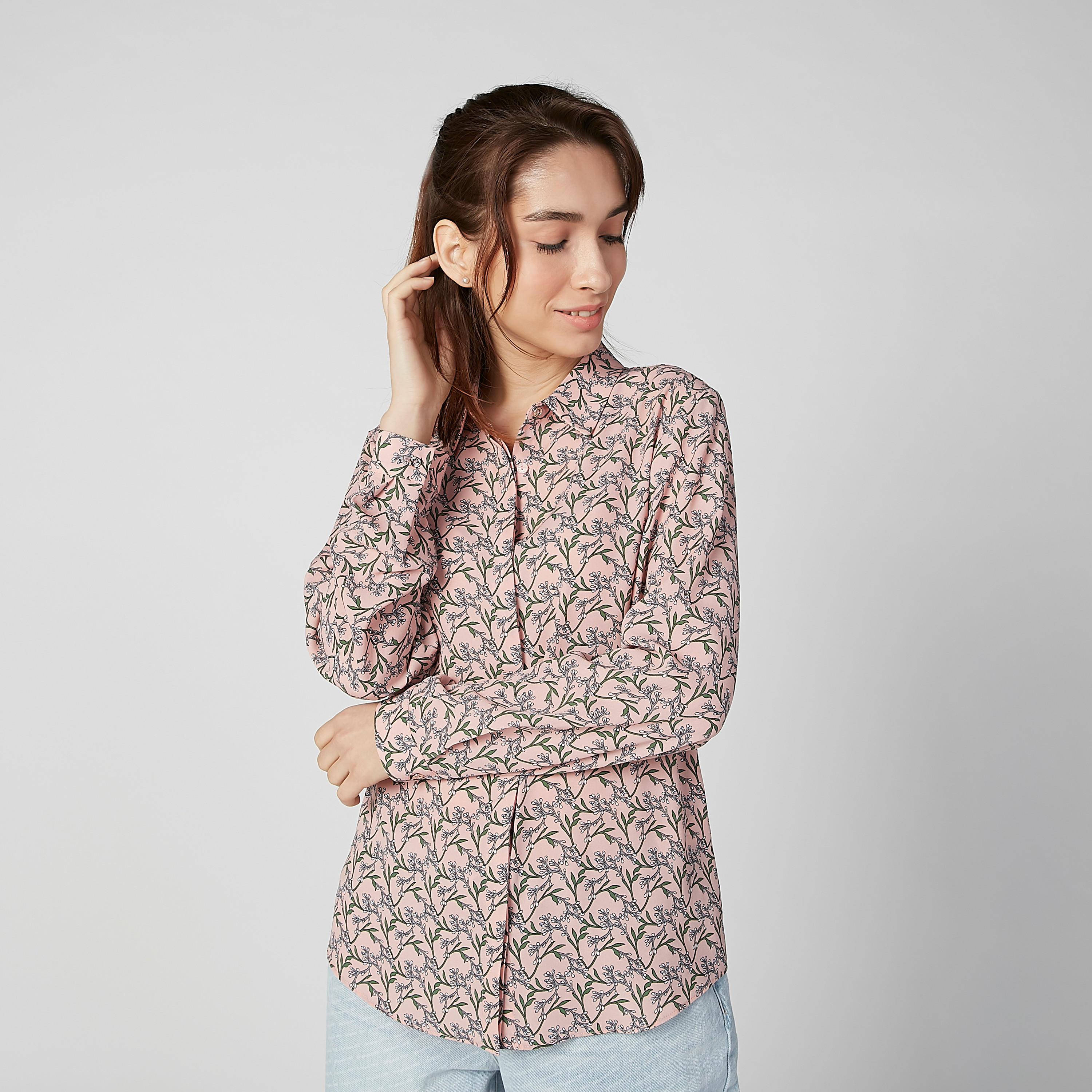 قميص بأكمام طويلة وأزرار مخفيّة وطبعات-women-clothing-shirtsandblouses-shirts-image-4