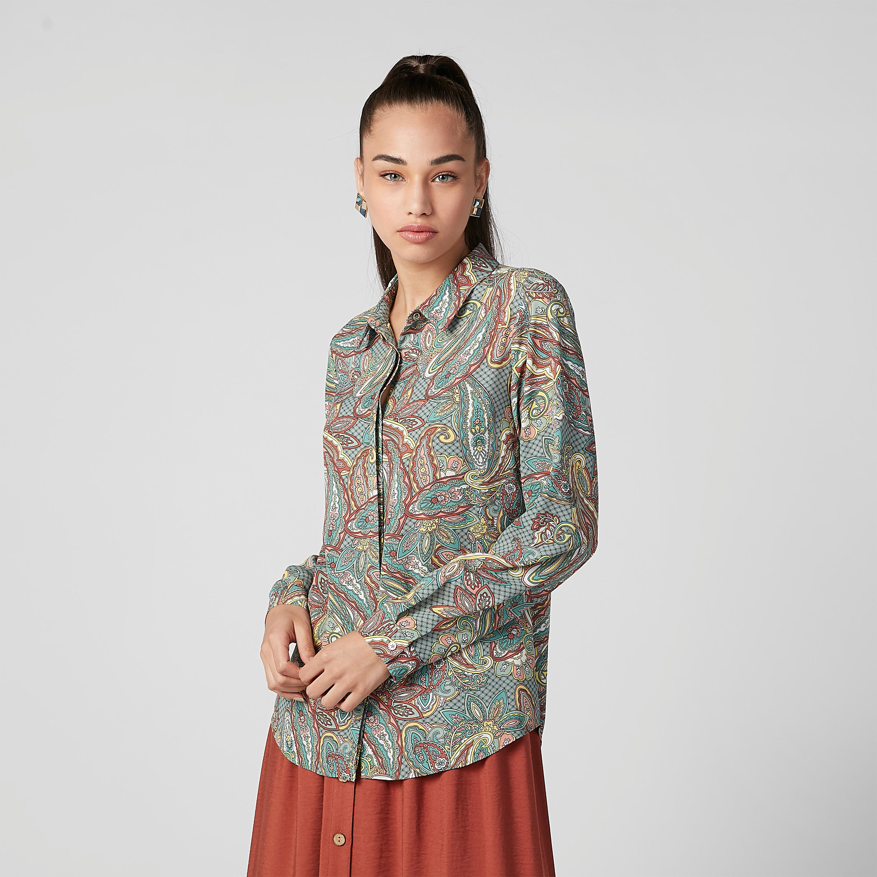 Printed Shirt with Long Sleeves and Complete Placket-women-clothing-shirtsandblouses-shirts-image-1