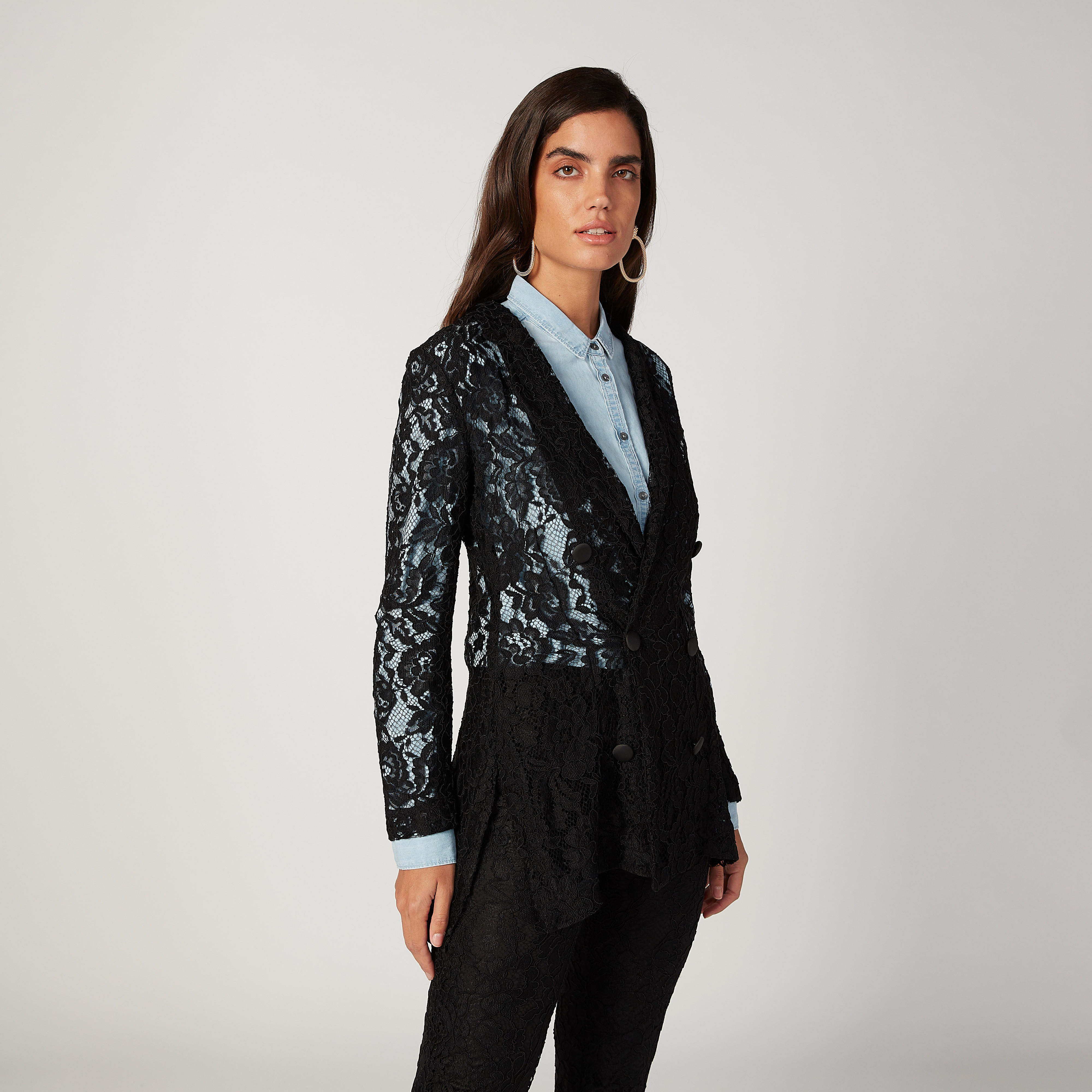 جاكيت دانتيل مستدام بأكمام طويلة وياقة مطويّة-women-winterwear-coatsandjackets-jackets-image-1